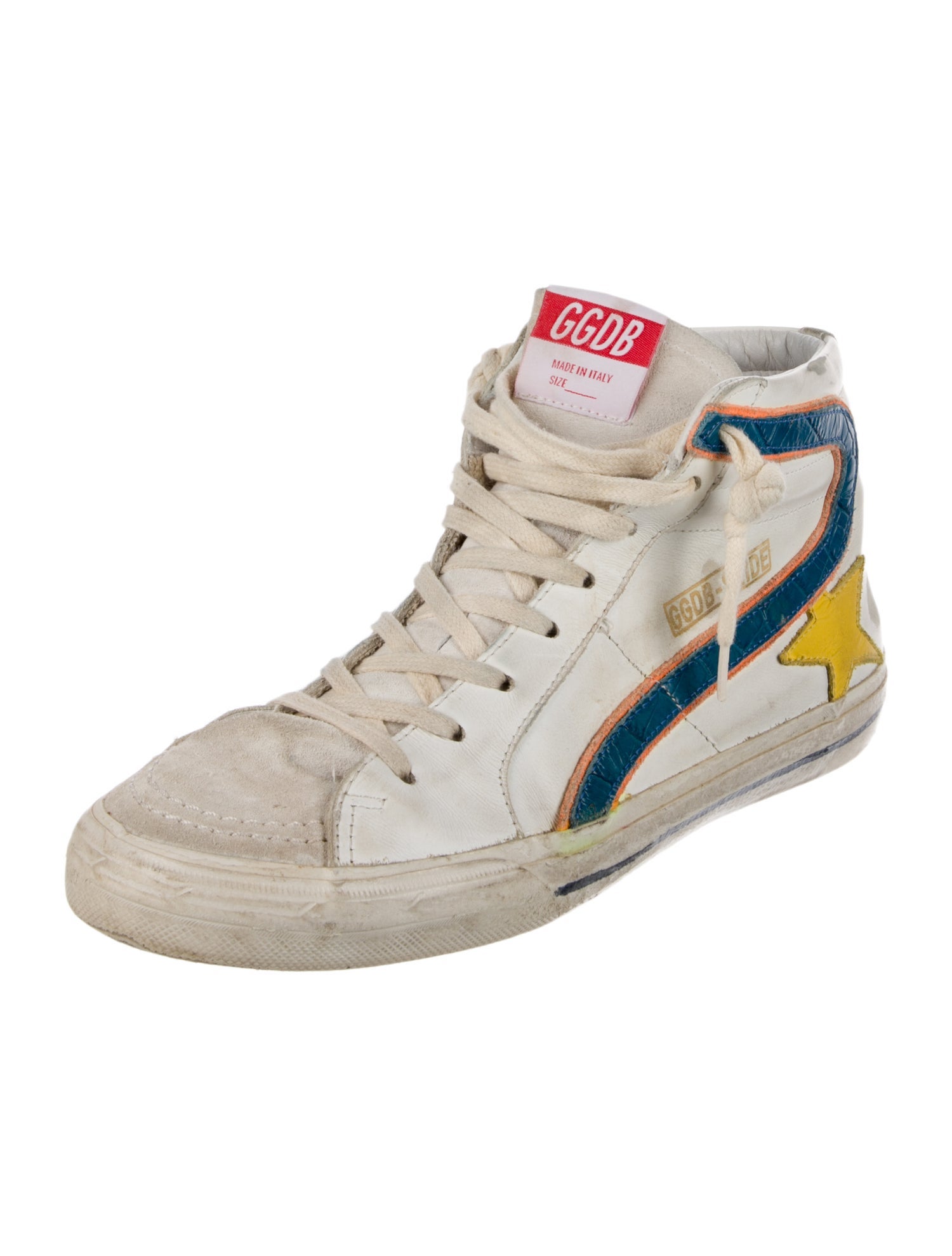 Golden Goose Leather Printed Sneakers