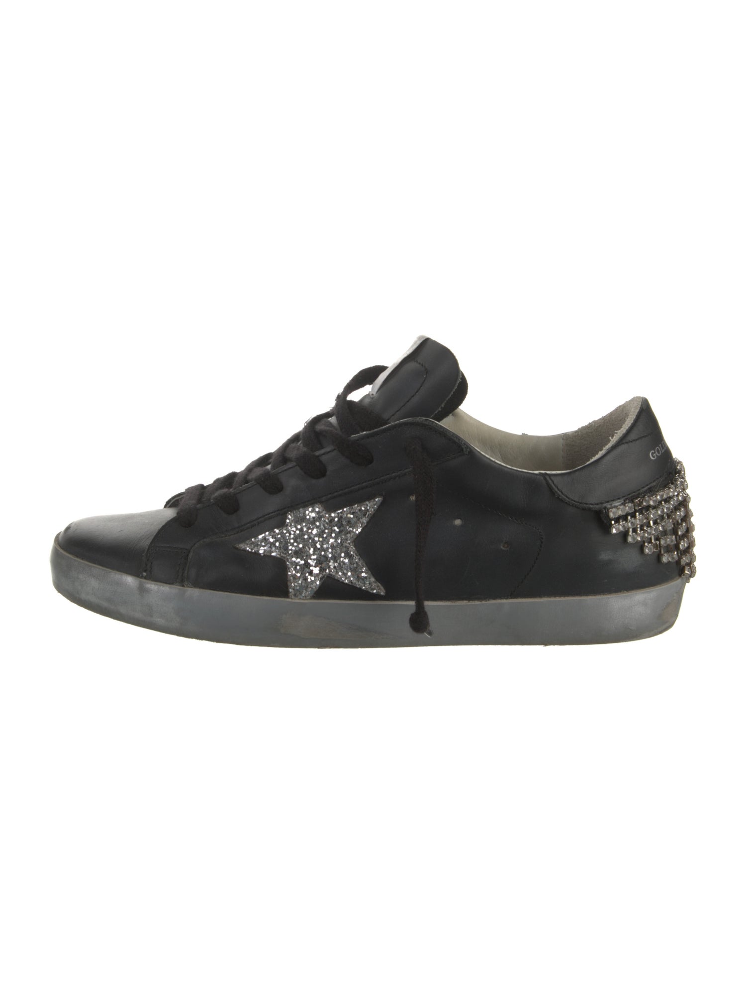 Golden Goose Leather Crystal Embellishments Sneakers