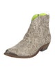 Golden Goose Leather Animal Print Western Boots