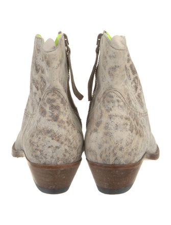 Golden Goose Leather Animal Print Western Boots