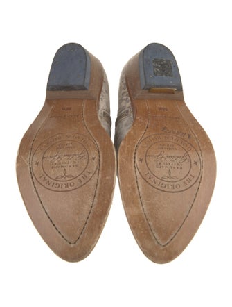 Golden Goose Leather Animal Print Western Boots