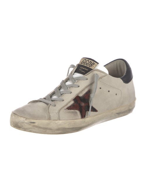 Golden Goose Leather Glitter Accents Sneakers