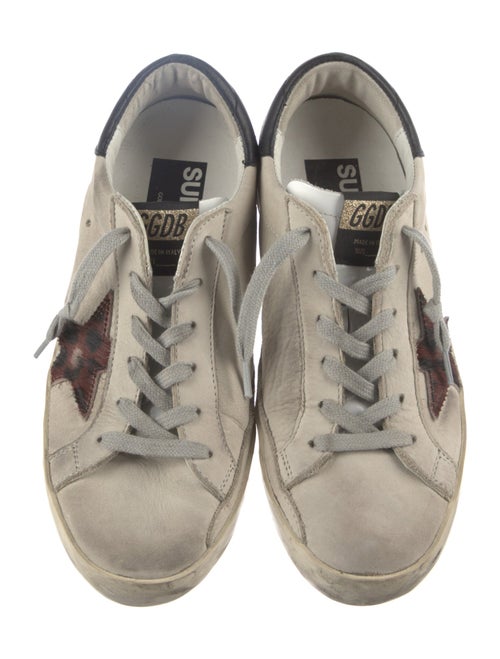 Golden Goose Leather Glitter Accents Sneakers