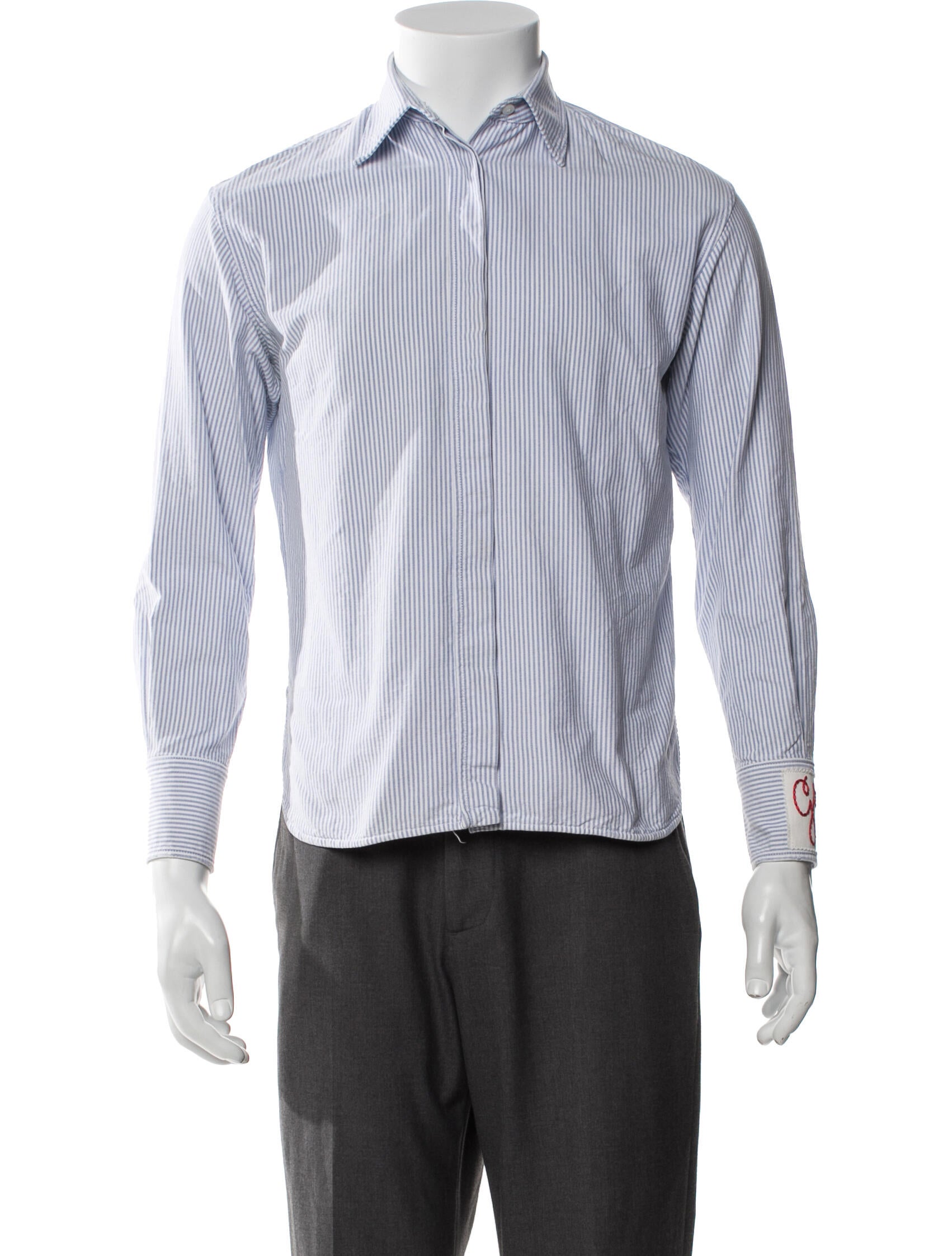 Golden Goose Striped Long Sleeve Dress Shirt