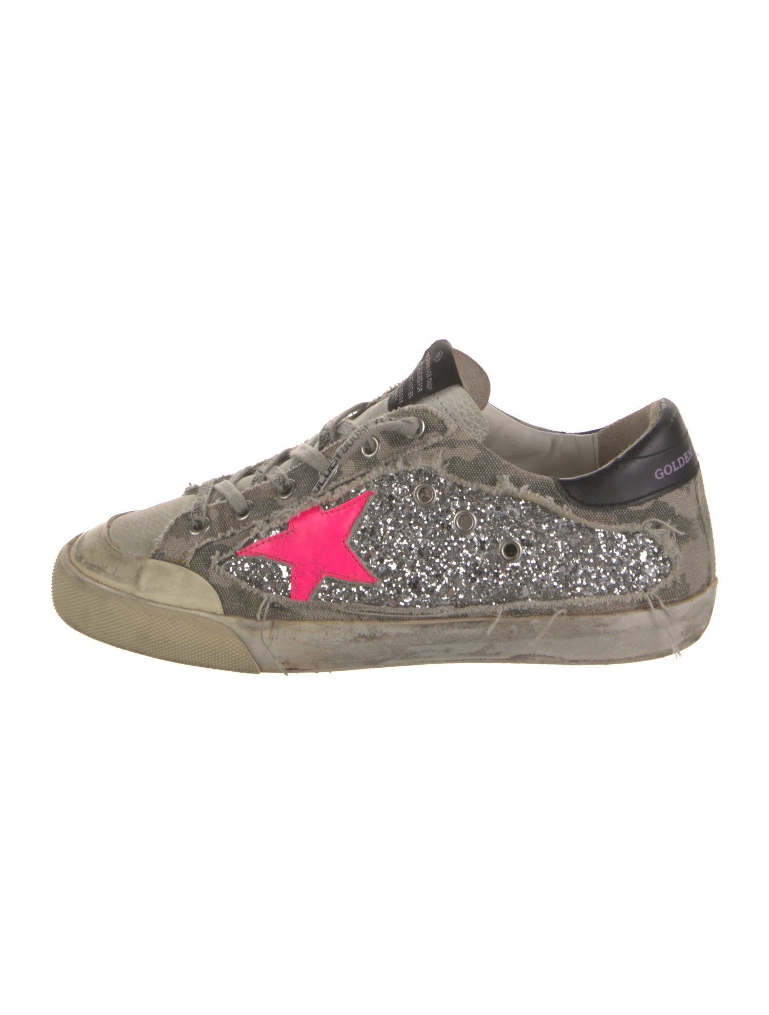 Golden Goose Glitter Colorblock Pattern Sneakers