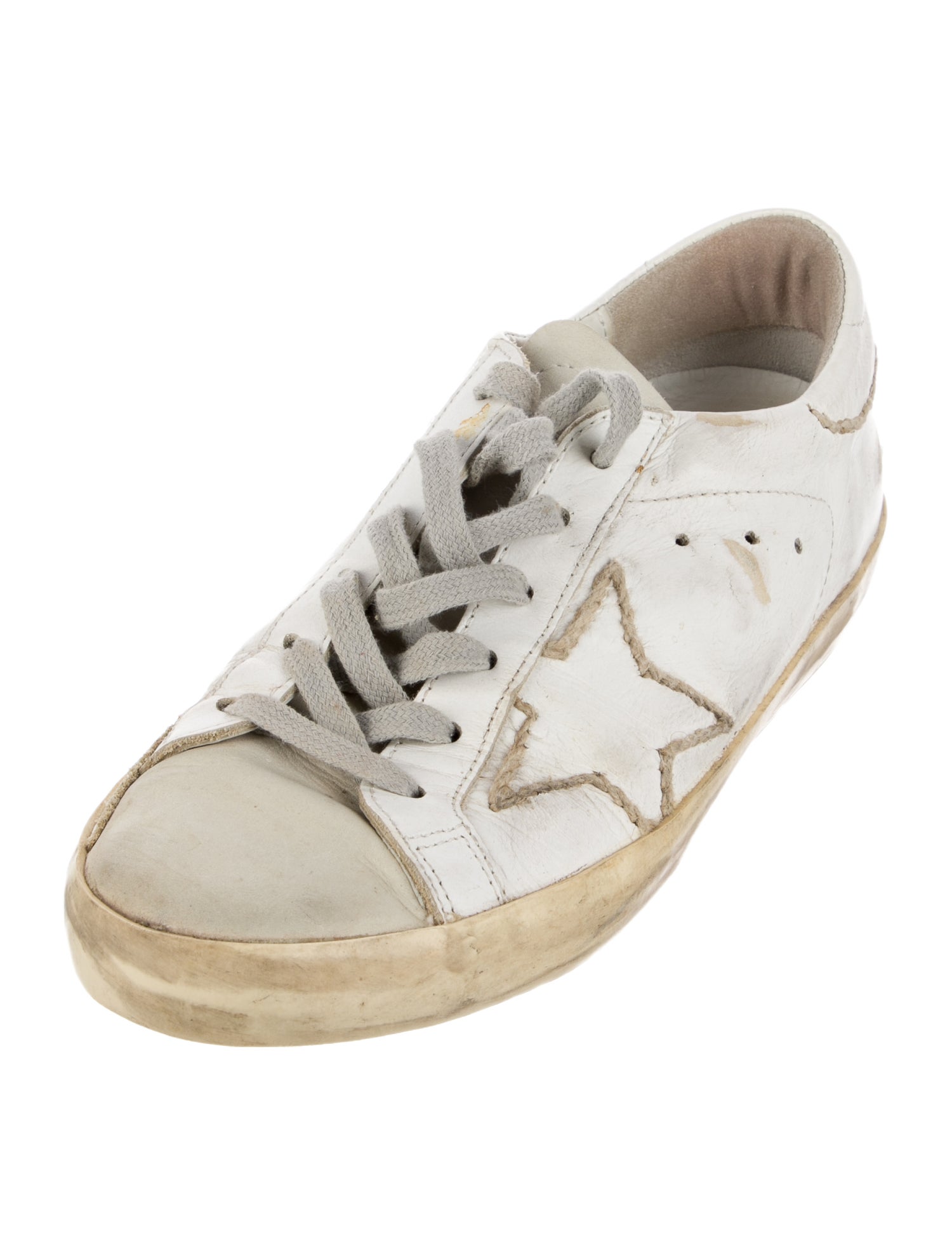 Golden Goose Leather Distressed Accents Sneakers