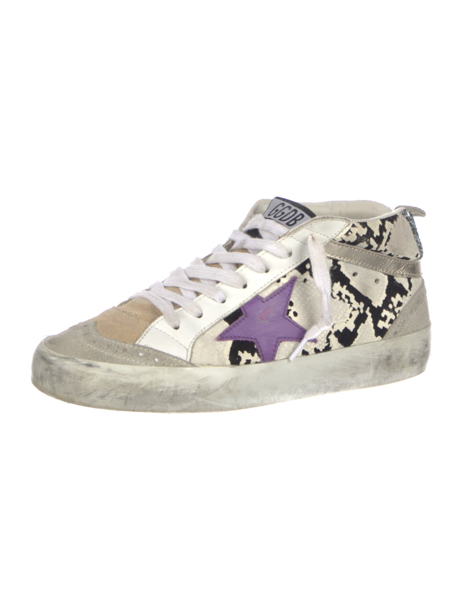 Golden Goose Leather Printed Sneakers