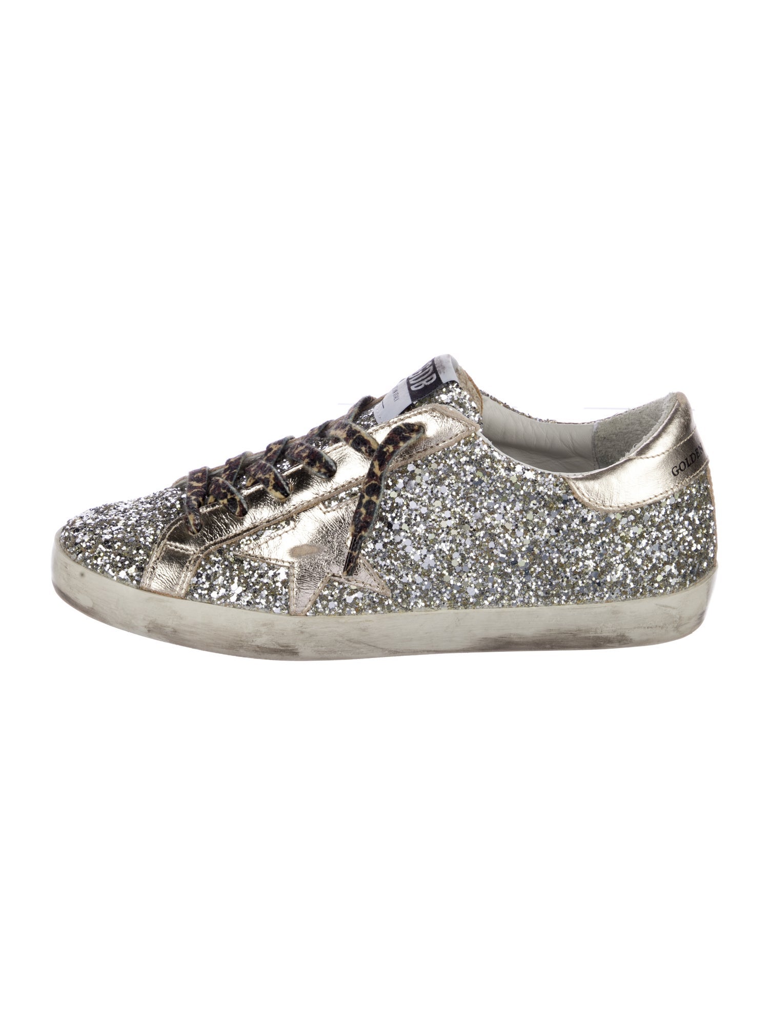 Golden Goose Glitter Animal Print Sneakers