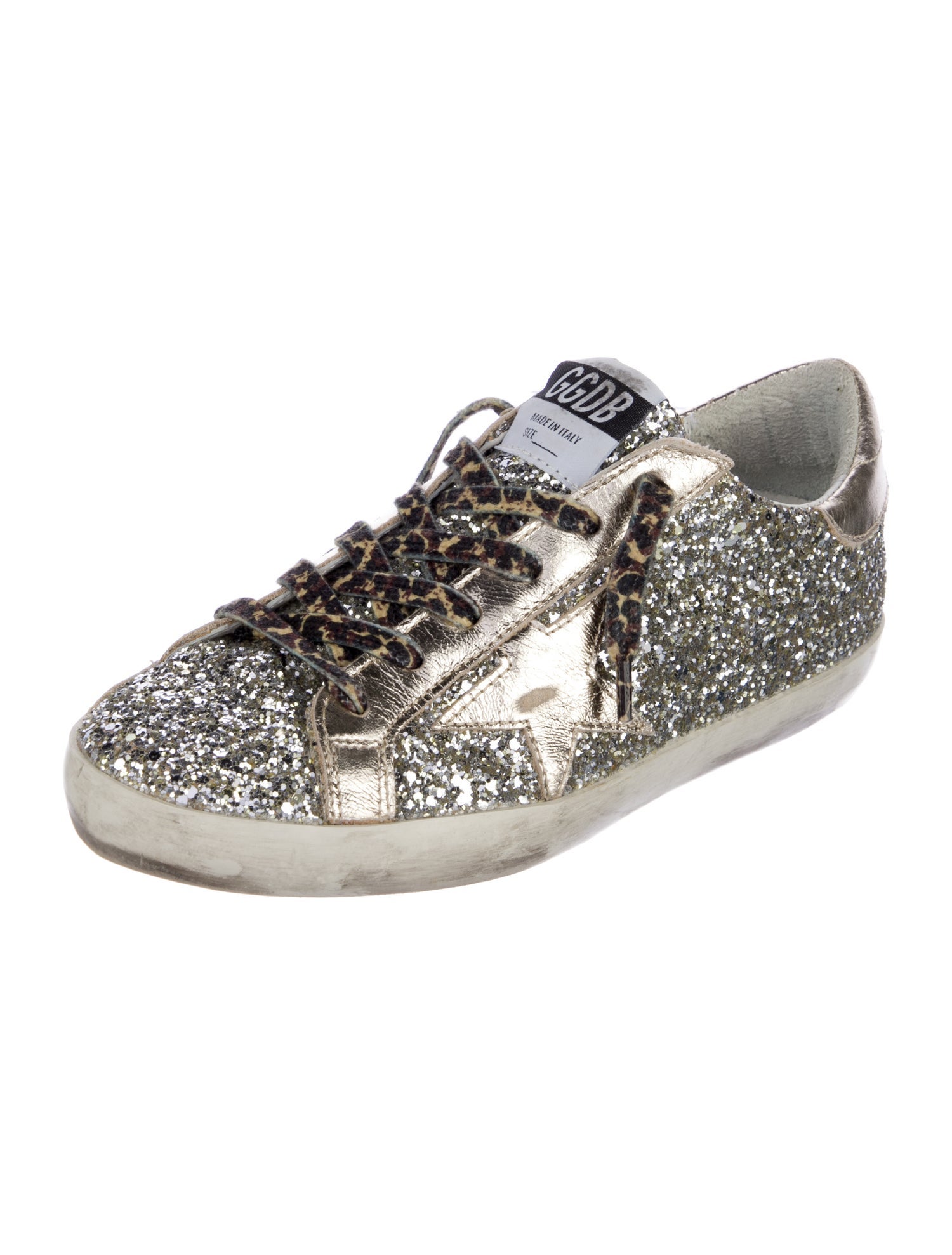 Golden Goose Glitter Animal Print Sneakers