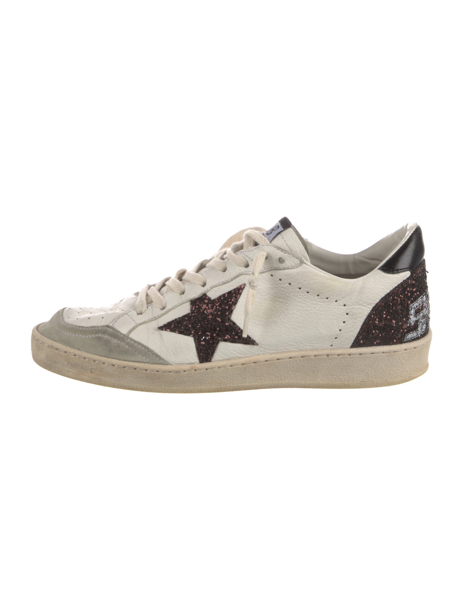 Golden Goose Leather Colorblock Pattern Sneakers