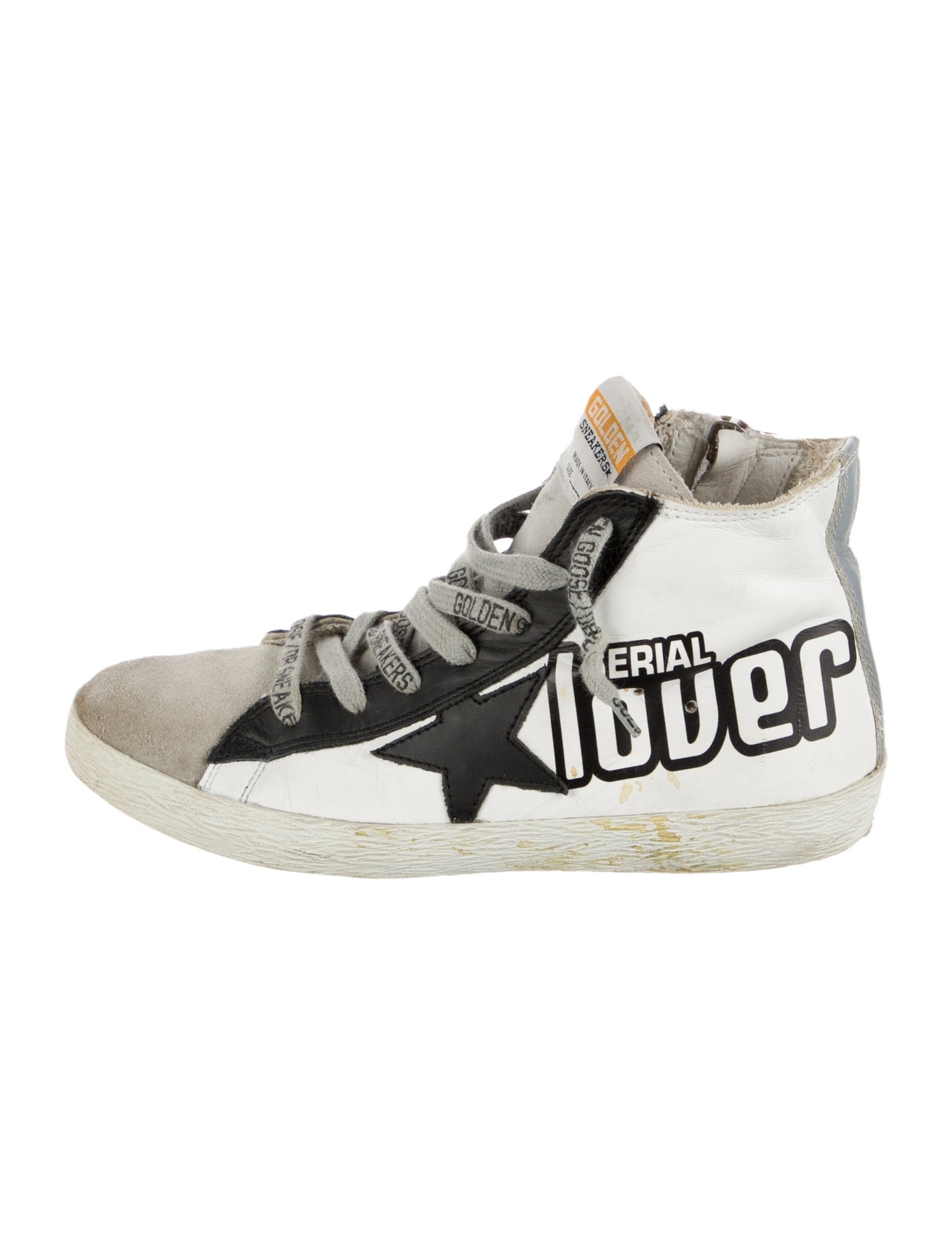 Golden Goose Leather Printed Sneakers
