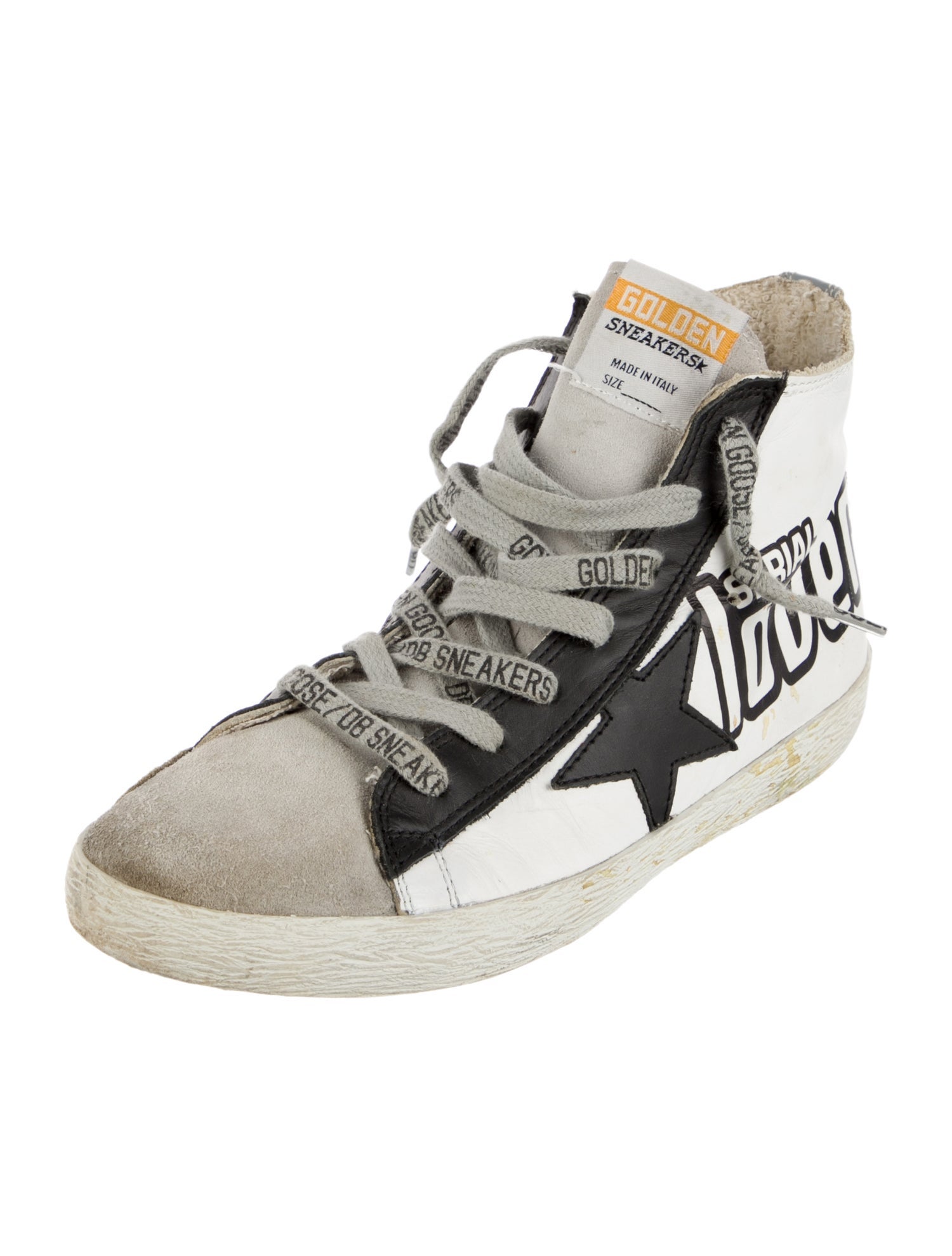 Golden Goose Leather Printed Sneakers