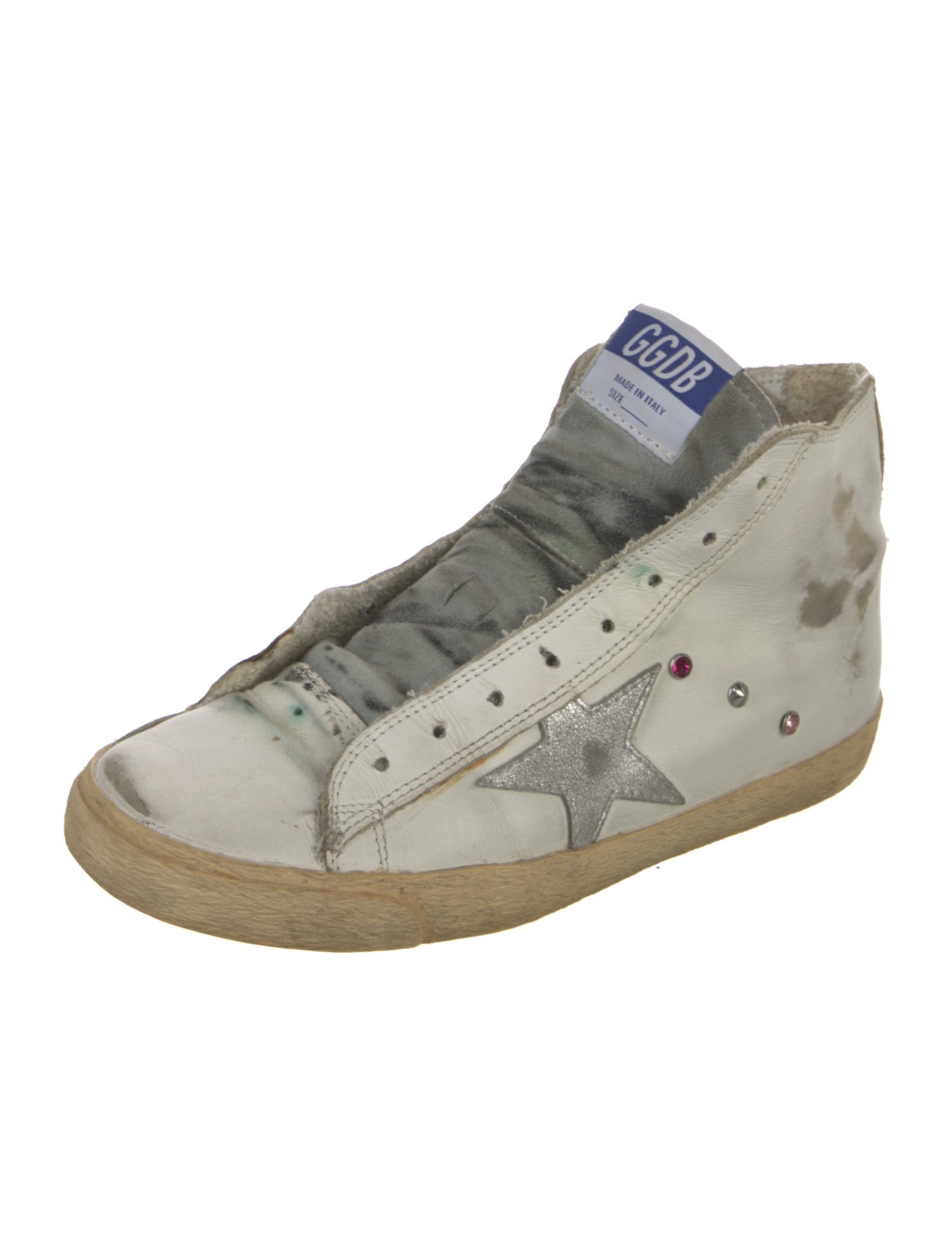 Golden Goose Leather Printed Sneakers