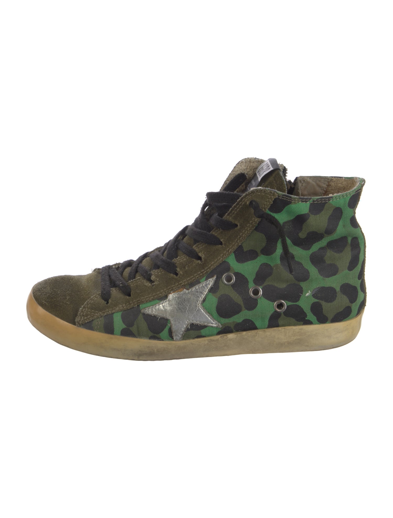 Golden Goose Canvas Printed Wedge Sneakers