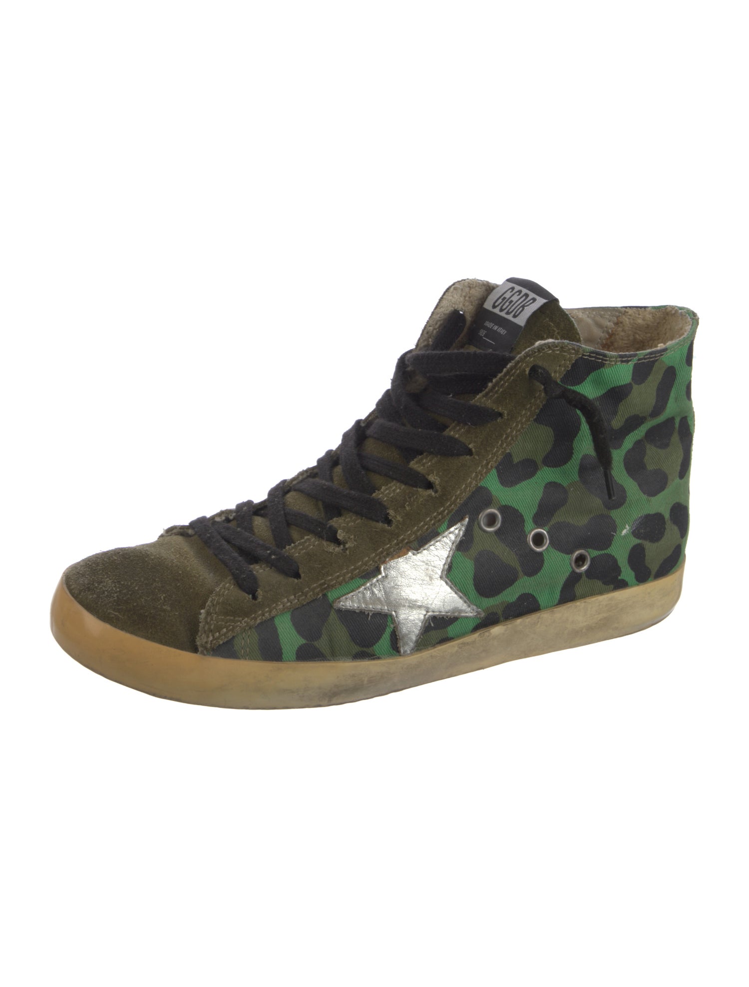 Golden Goose Canvas Printed Wedge Sneakers