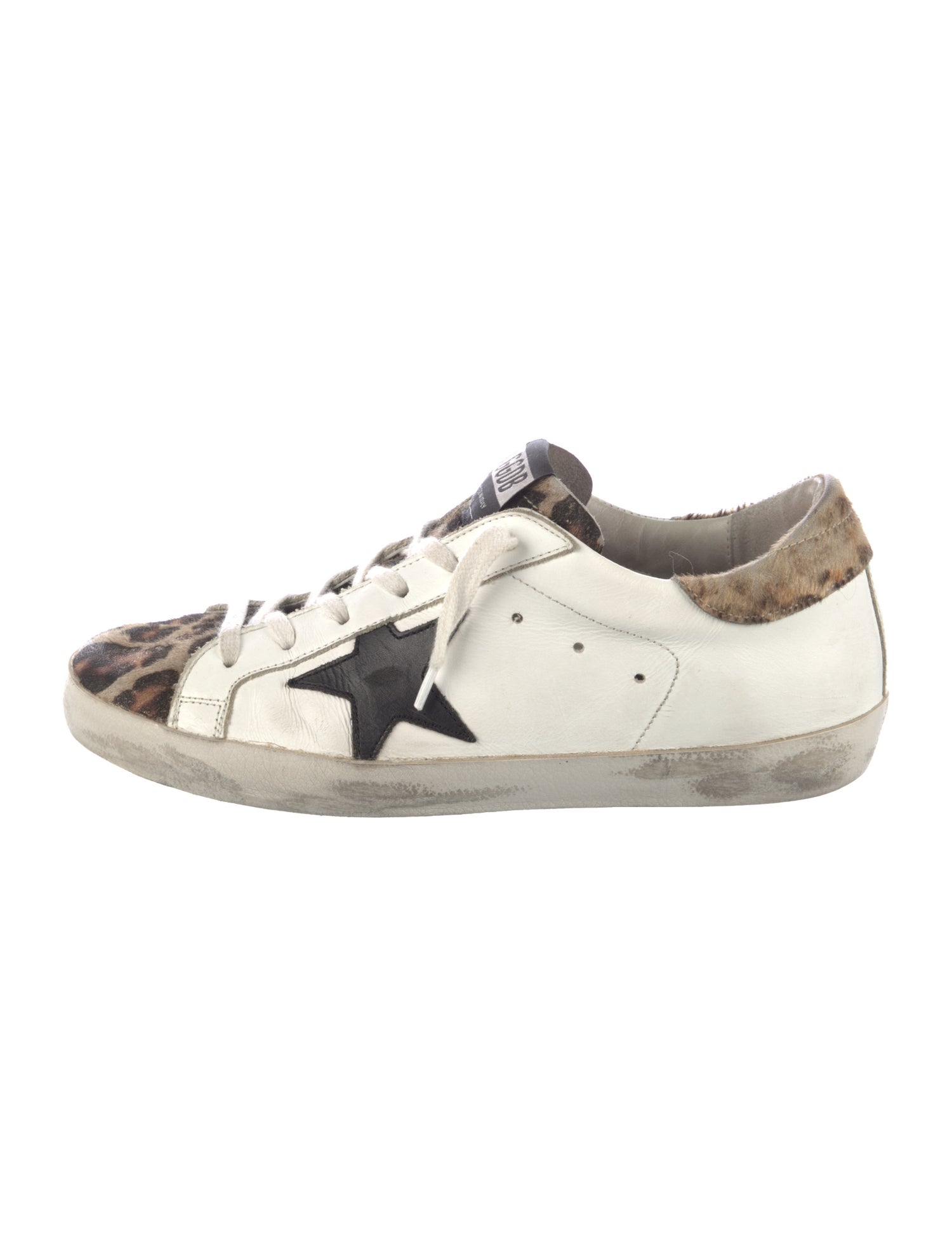 Golden Goose Leather Animal Print Sneakers