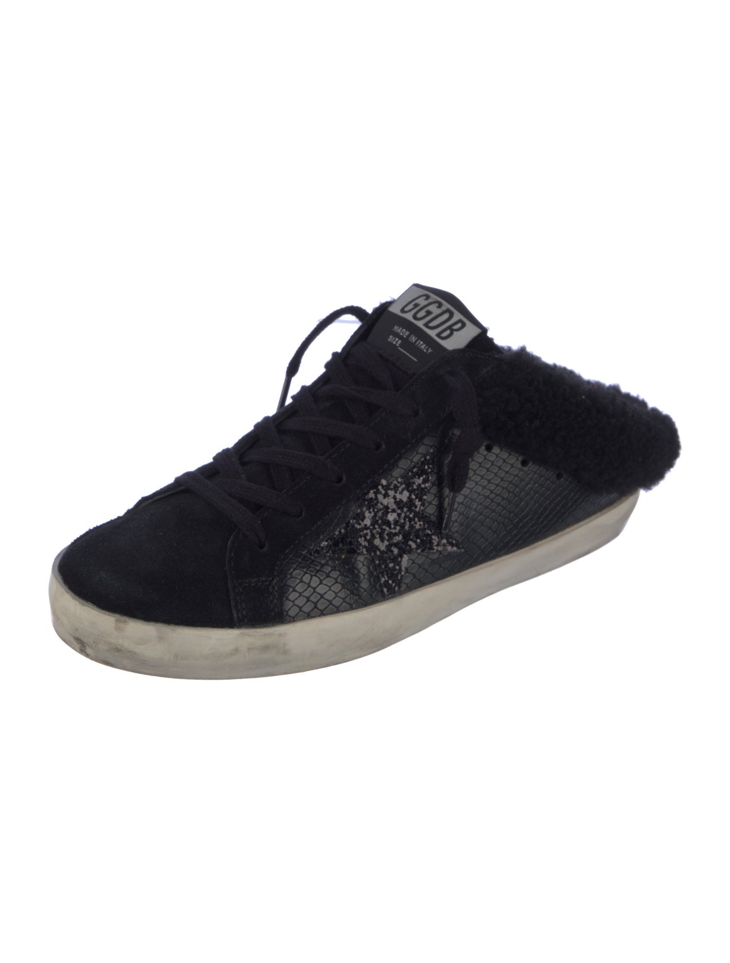 Golden Goose Suede Glitter Accents Sneakers