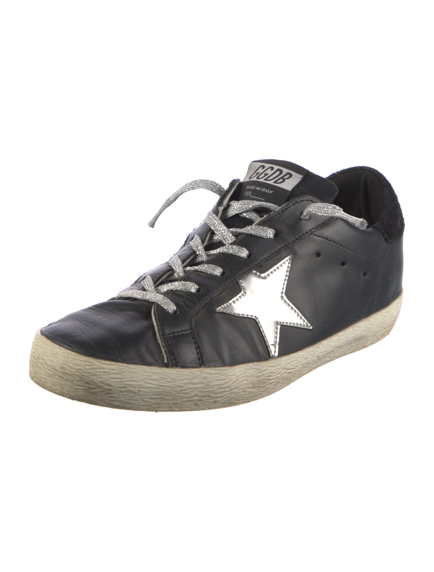 Golden Goose Leather Graphic Print Sneakers