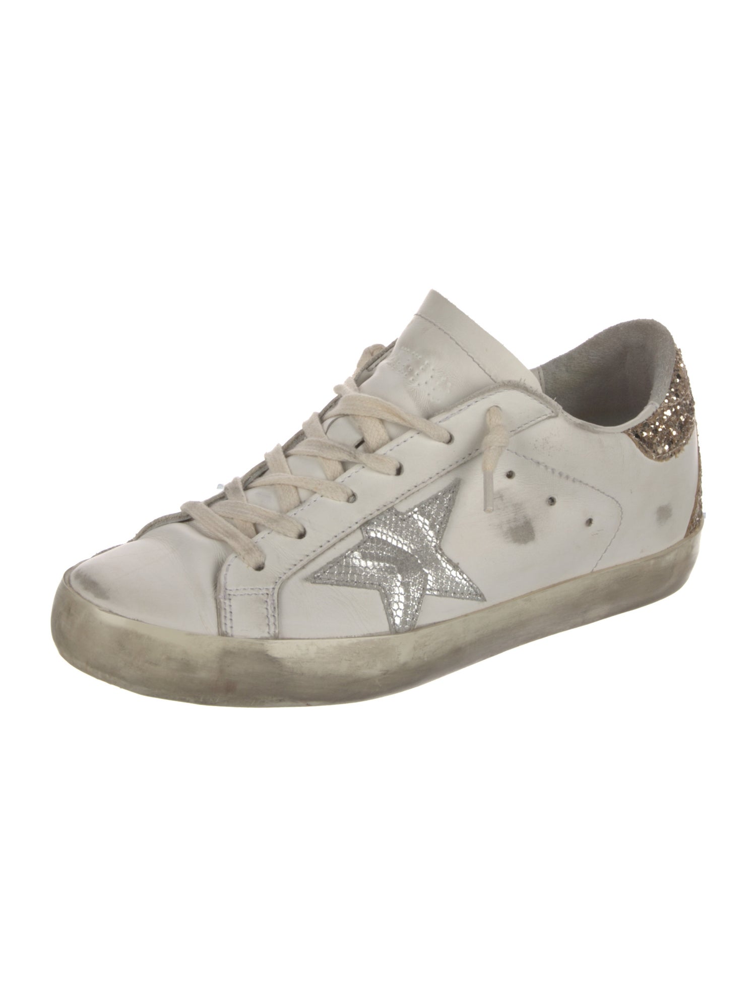 Golden Goose Leather Printed Sneakers