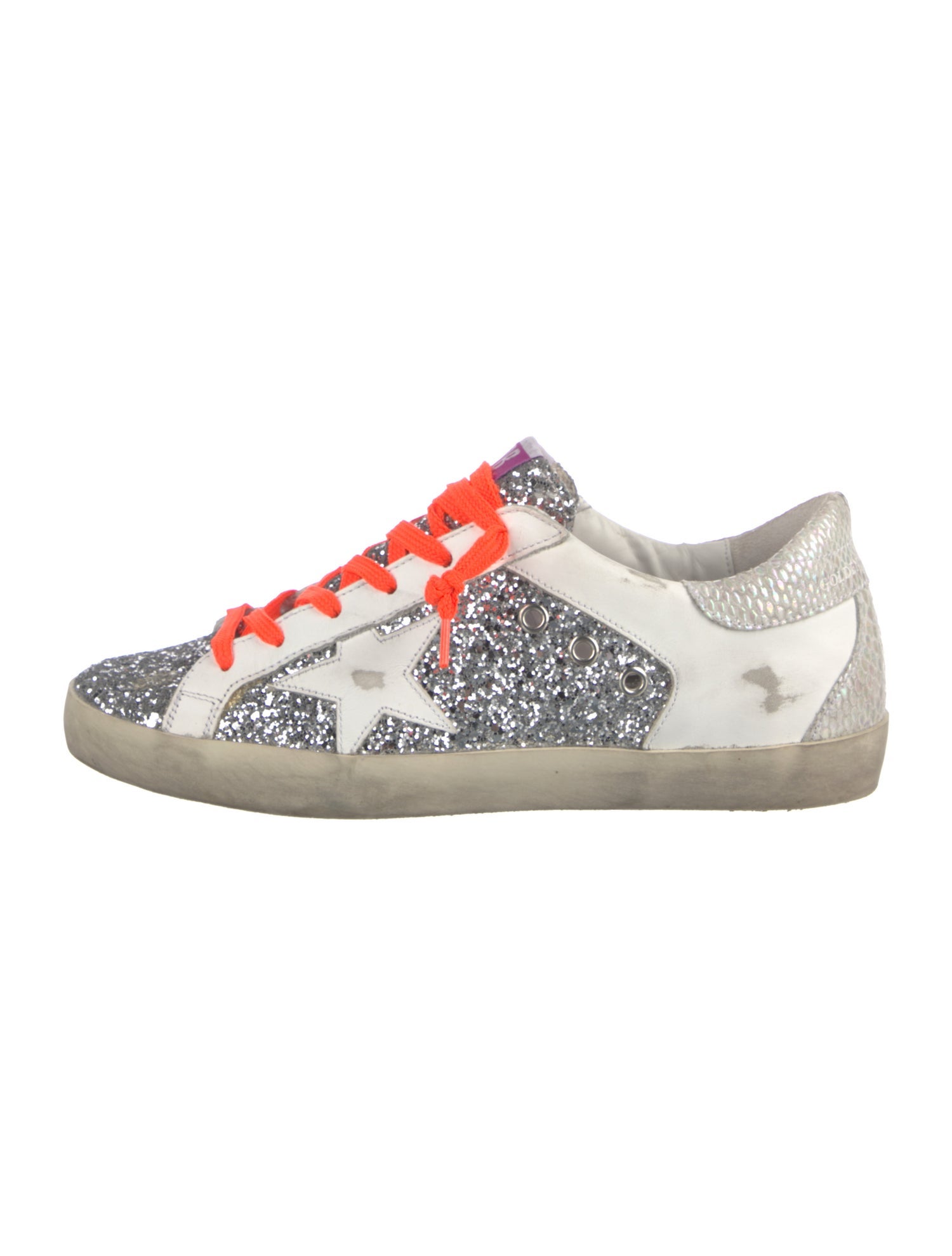 Golden Goose Glitter Colorblock Pattern Sneakers