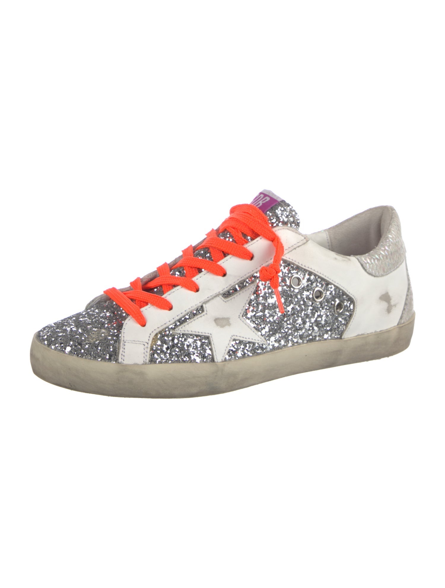 Golden Goose Glitter Colorblock Pattern Sneakers