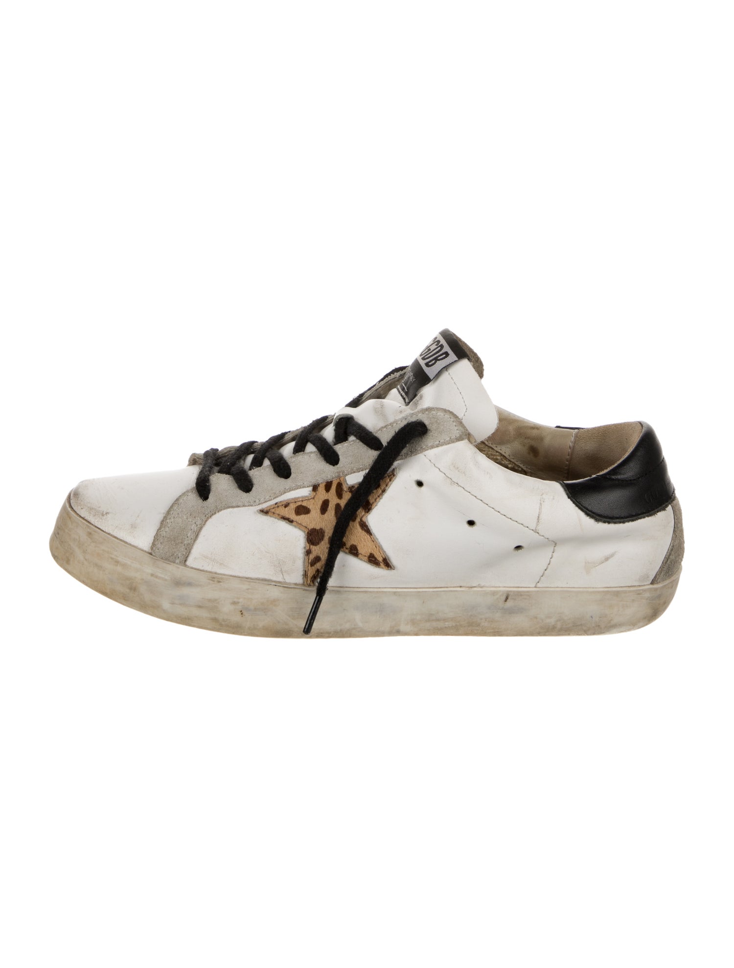 Golden Goose Leather Animal Print Sneakers