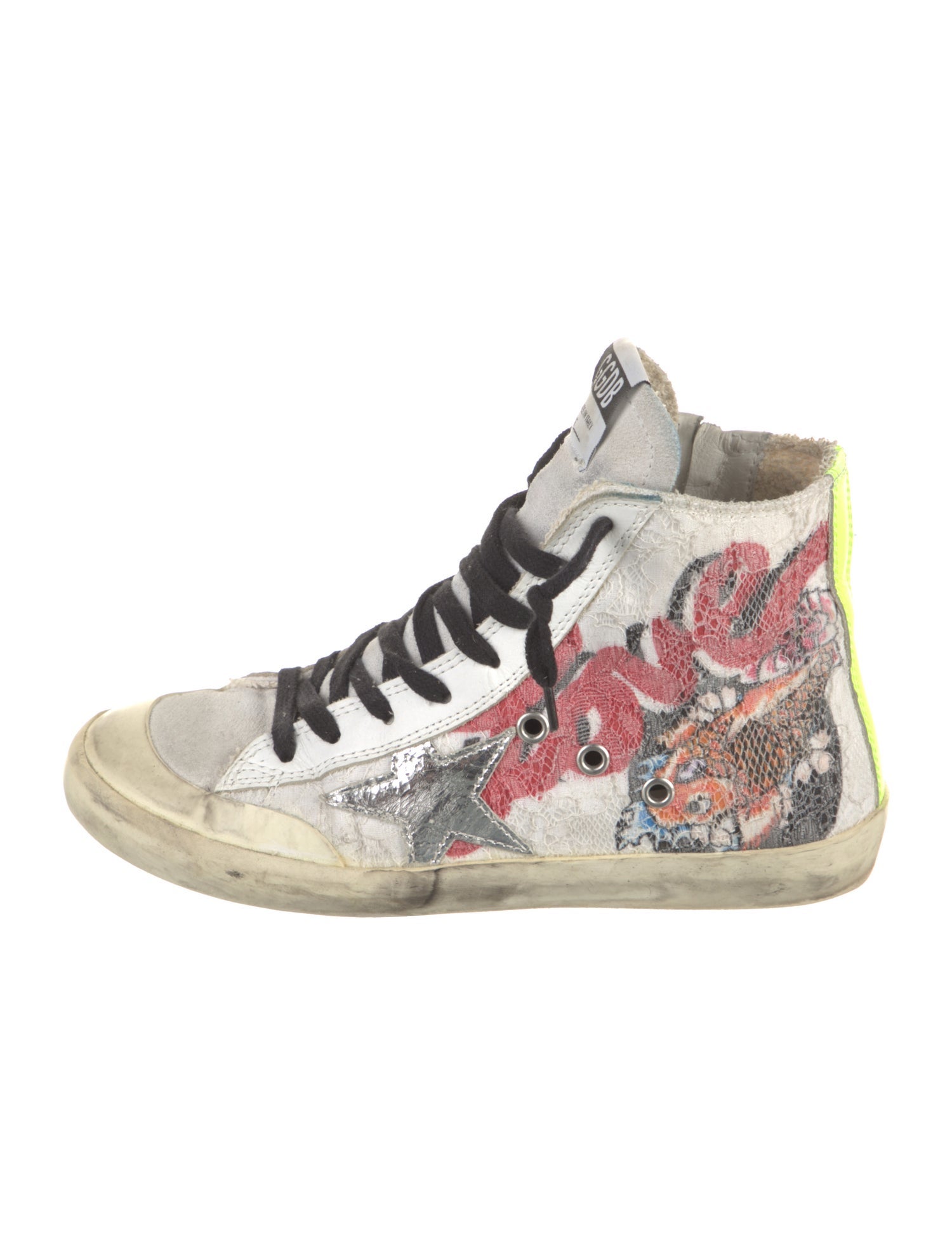 Golden Goose Printed Distressed Accents Sneakers