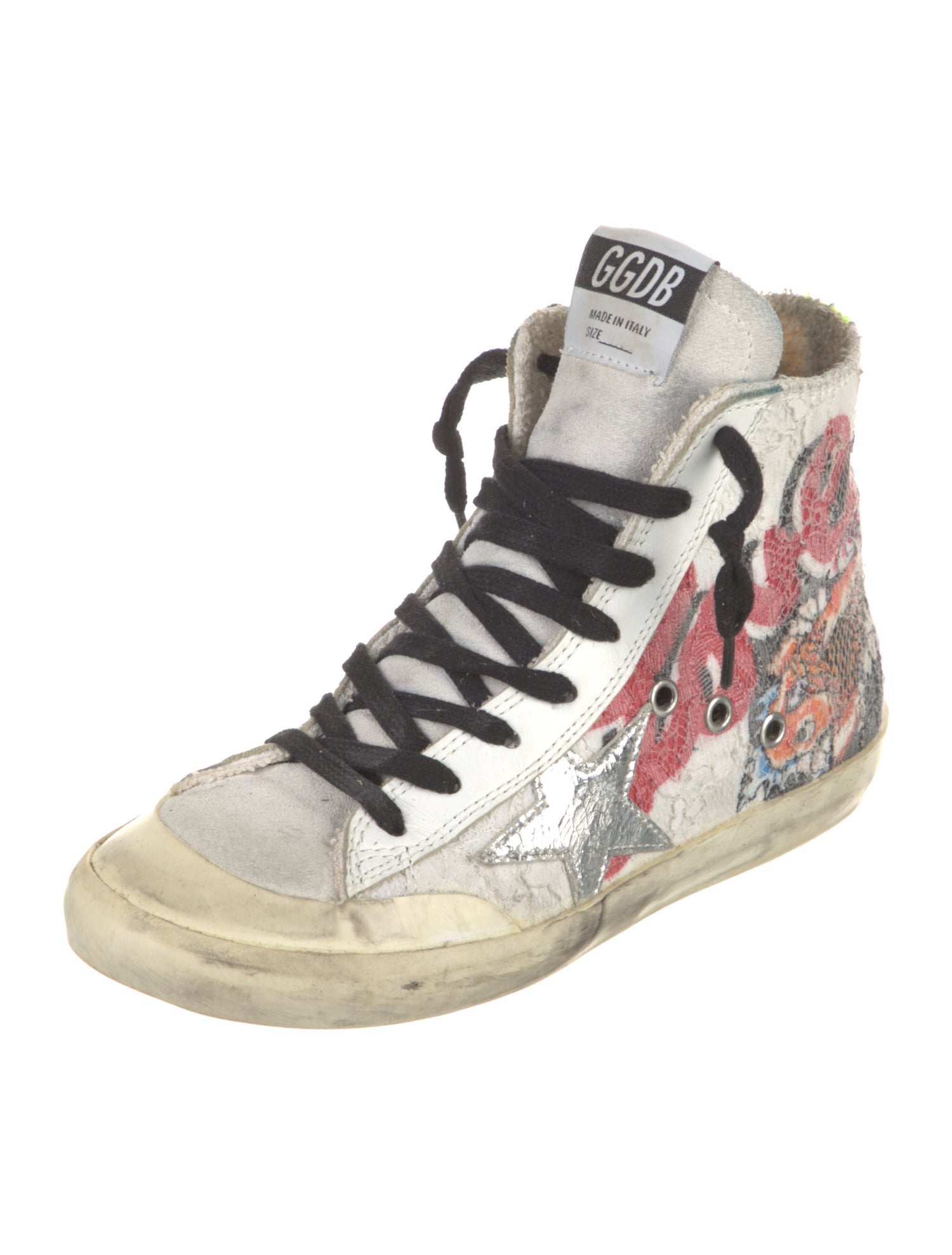 Golden Goose Printed Distressed Accents Sneakers