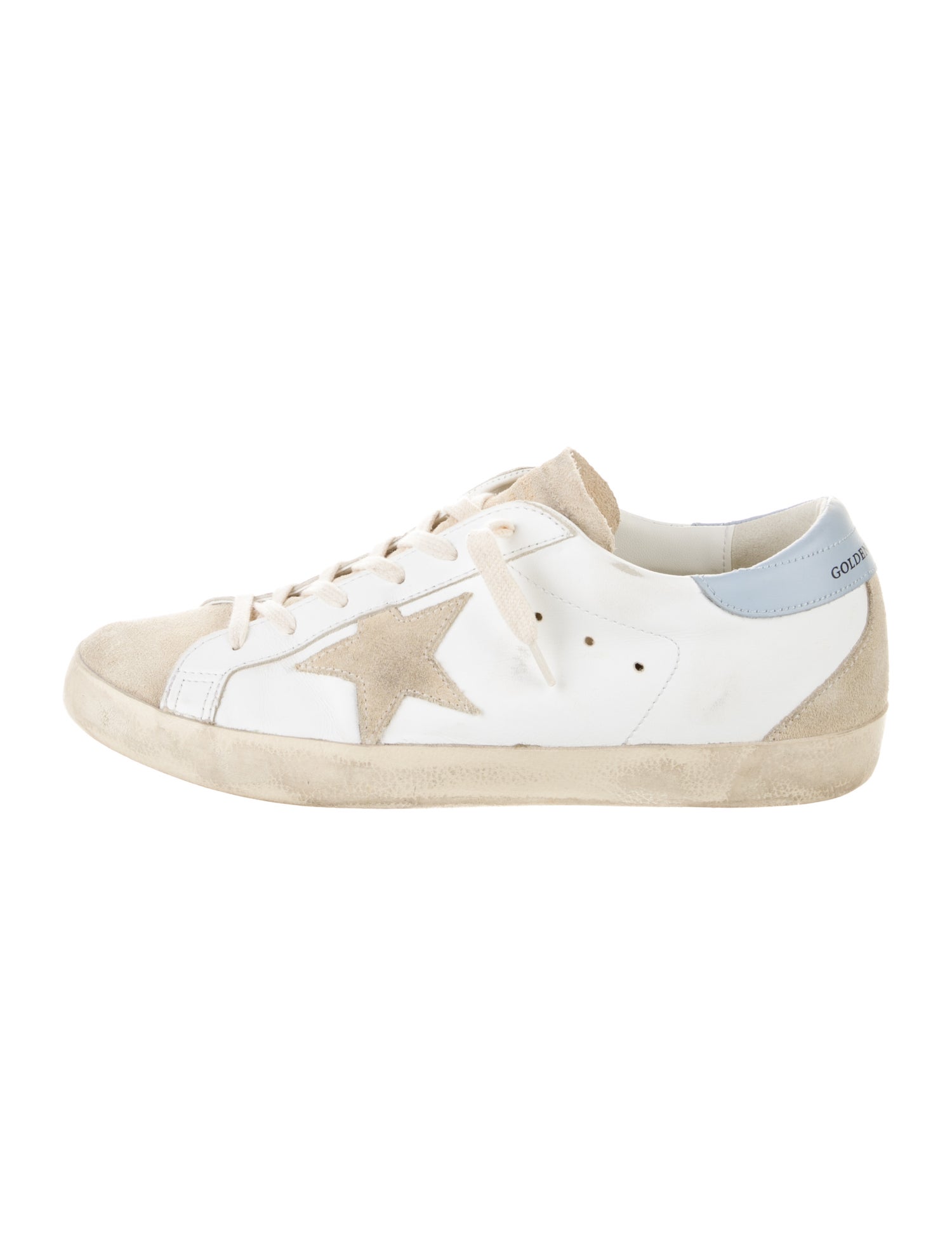 Golden Goose Leather Glitter Accents Sneakers