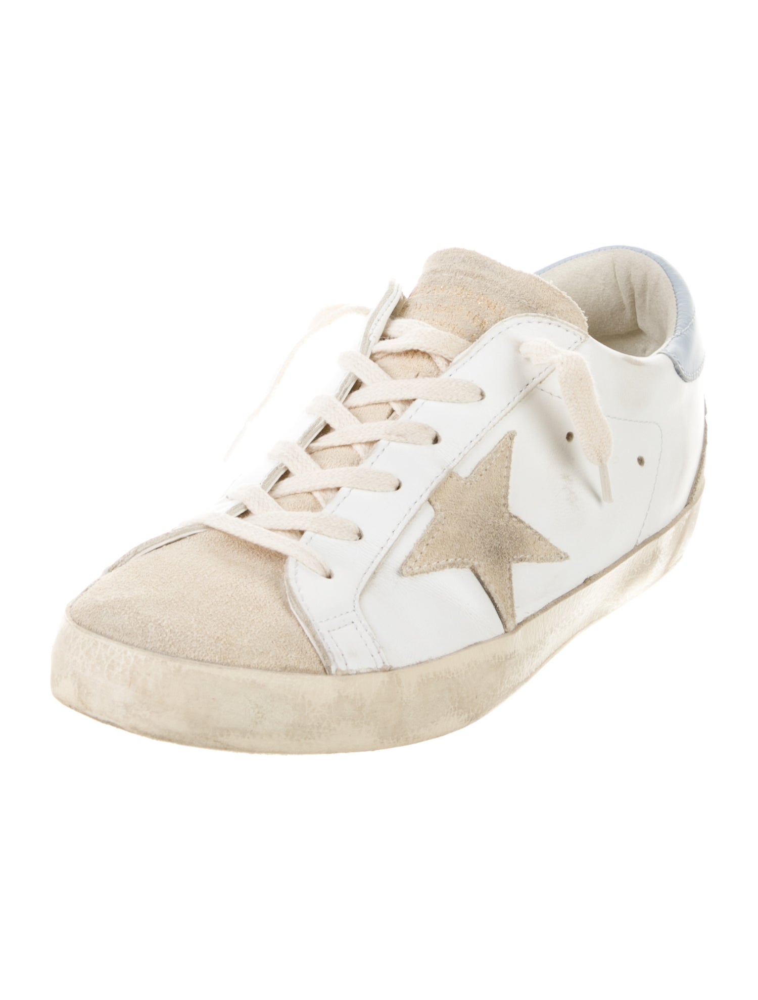Golden Goose Leather Glitter Accents Sneakers
