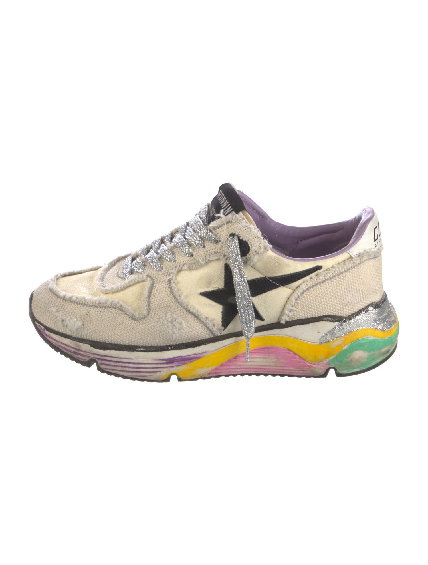 Golden Goose Canvas Printed Sneakers