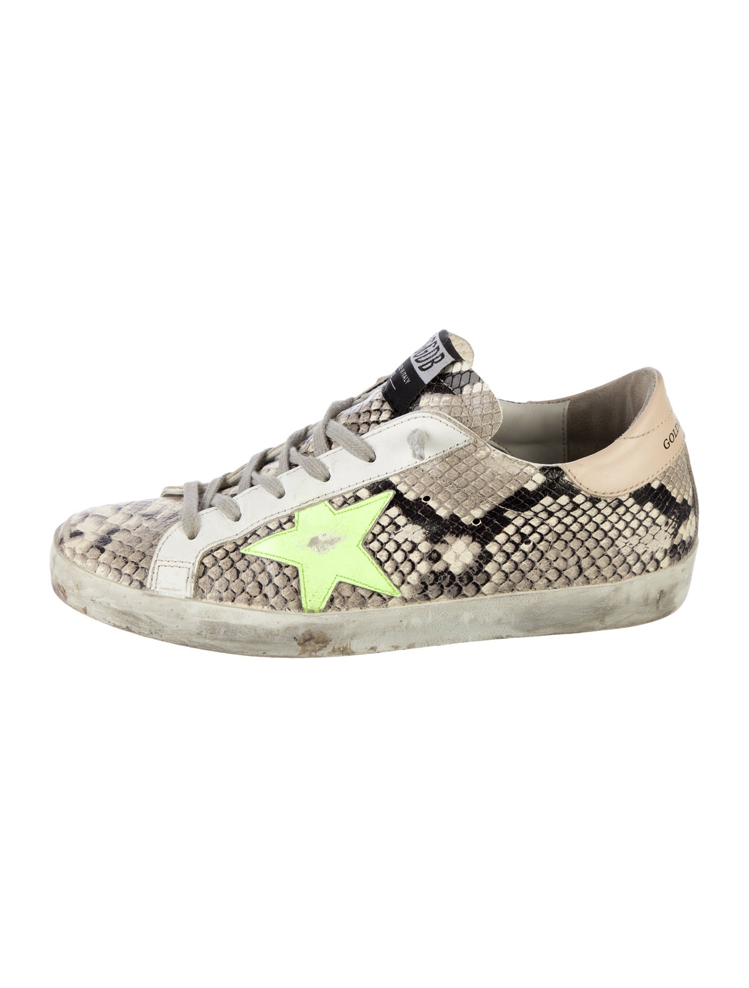 Golden Goose Leather Animal Print Sneakers