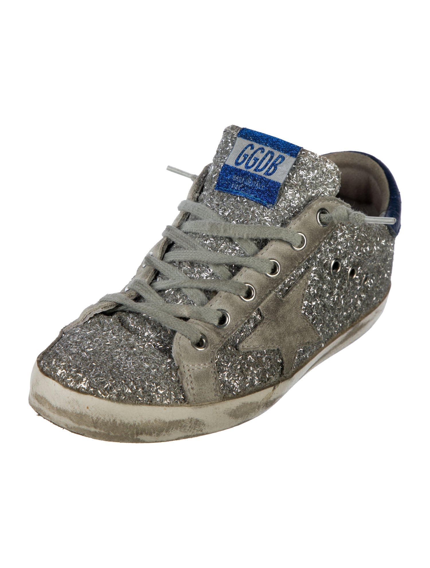Golden Goose Glitter Distressed Accents Sneakers