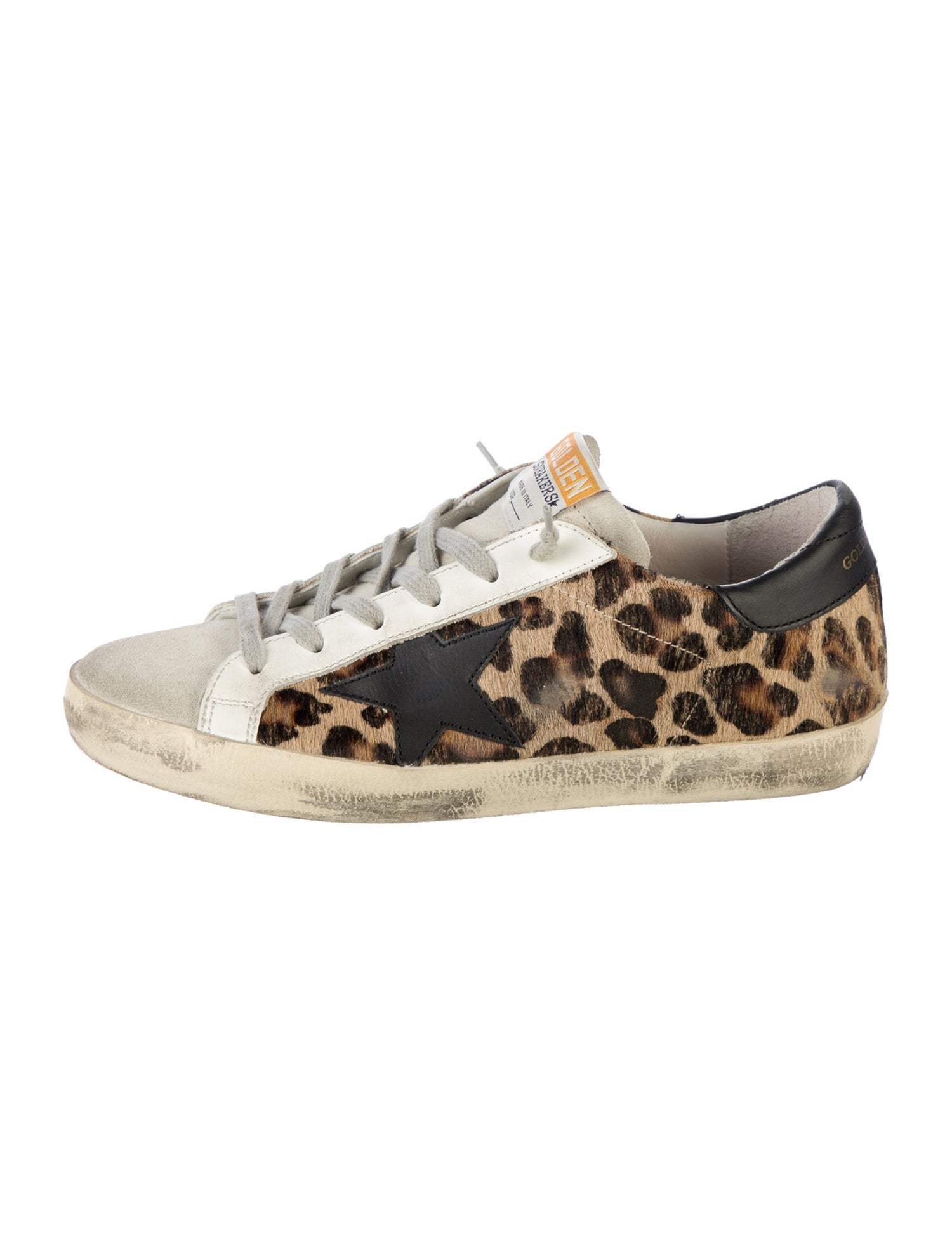 Golden Goose Ponyhair Animal Print Sneakers