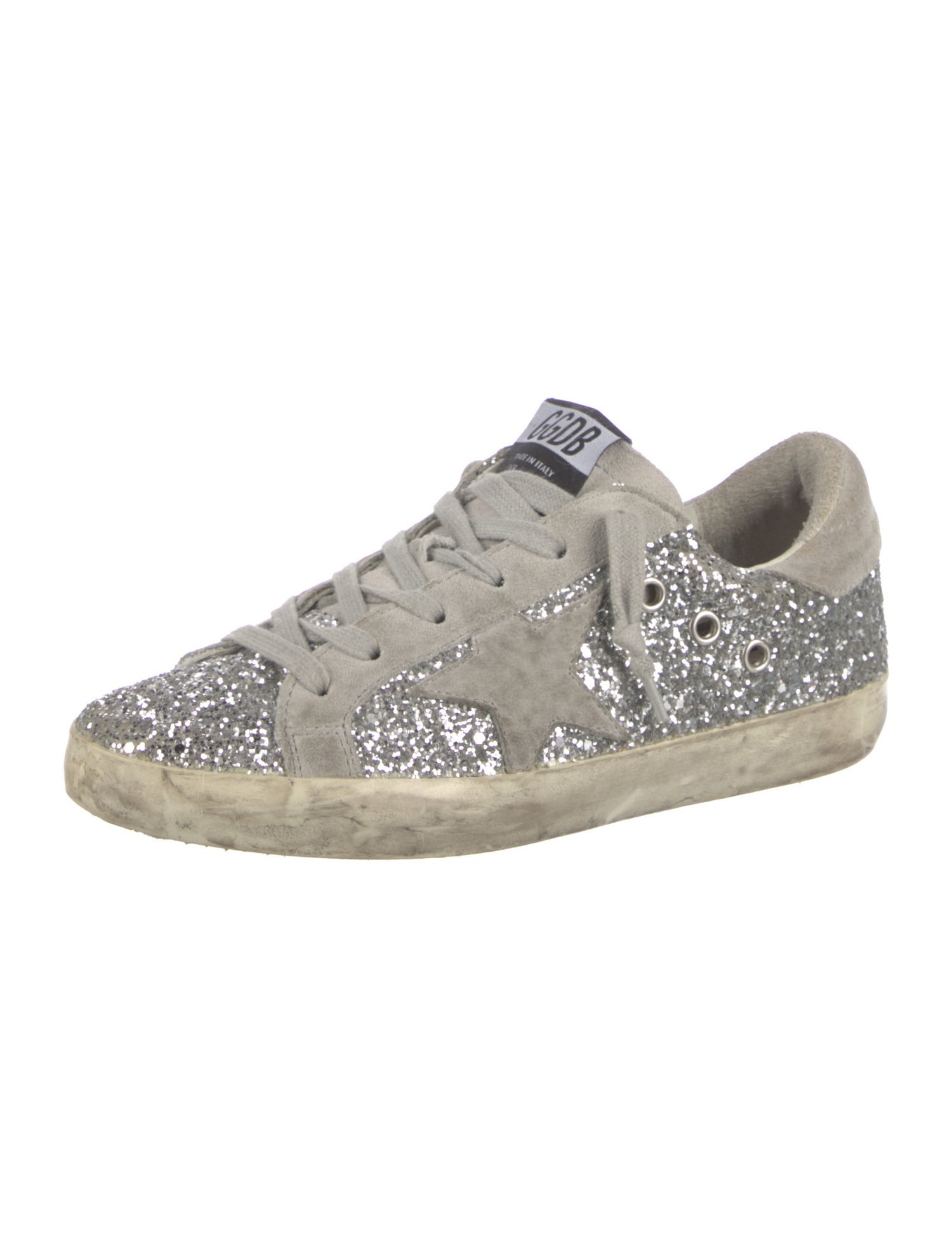 Golden Goose Glitter Distressed Accents Sneakers
