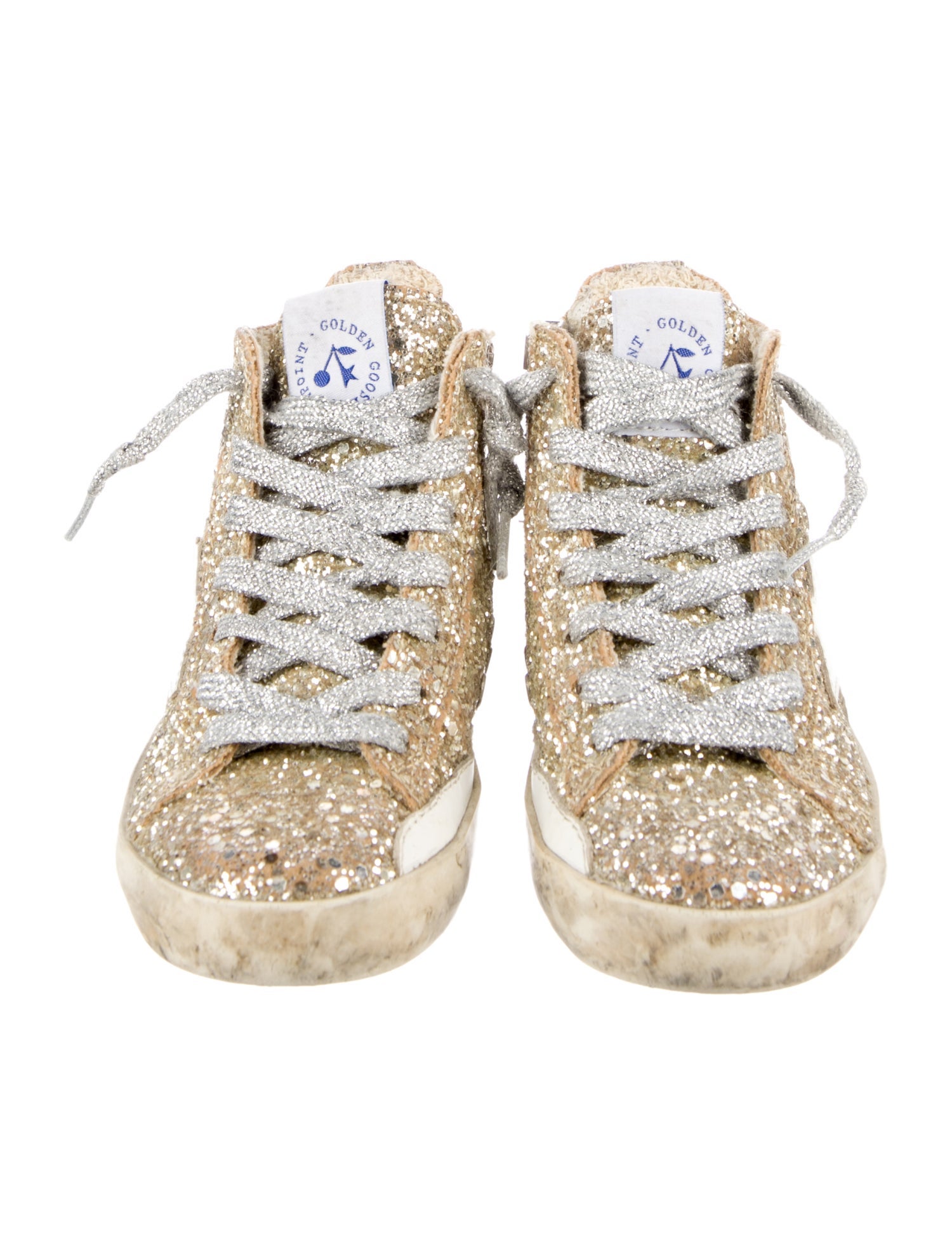 Golden Goose Girls' Sparkly High Top Sneakers