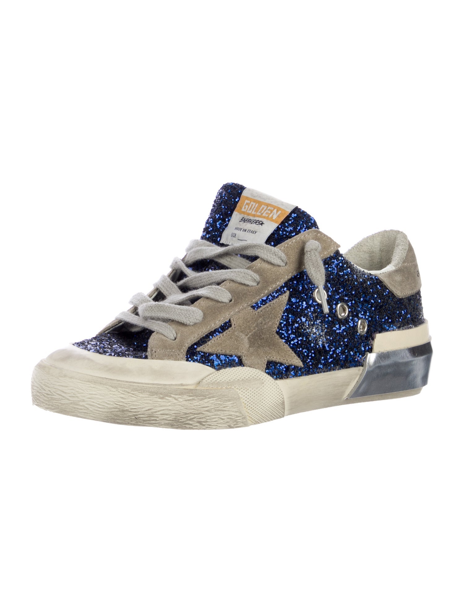 Golden Goose Glitter Distressed Accents Sneakers