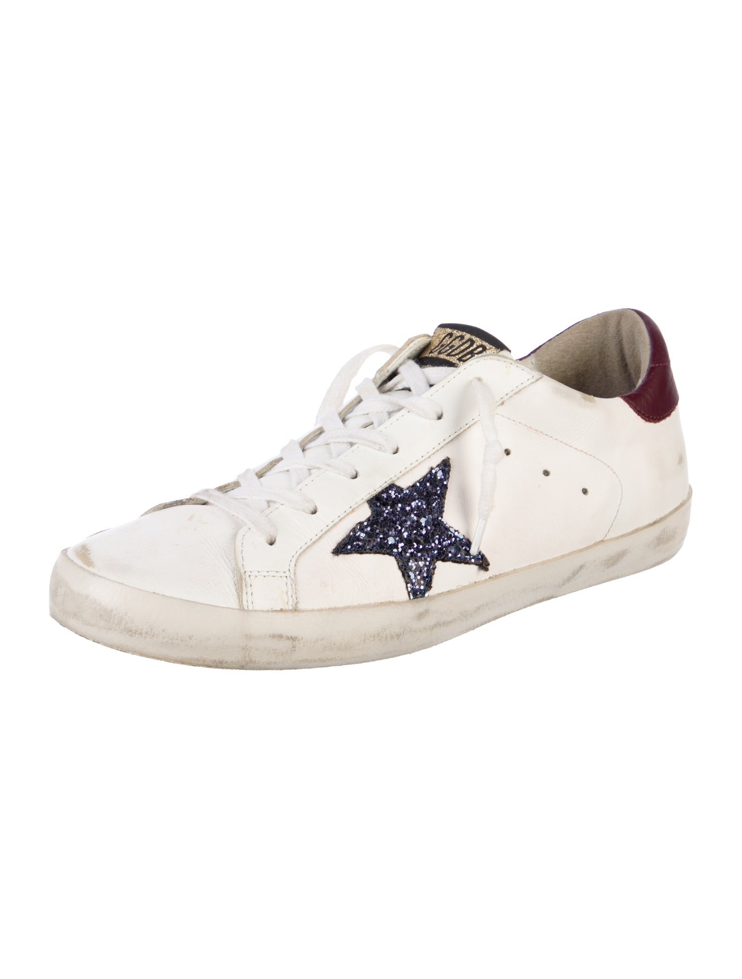 Golden Goose Leather Graphic Print Sneakers