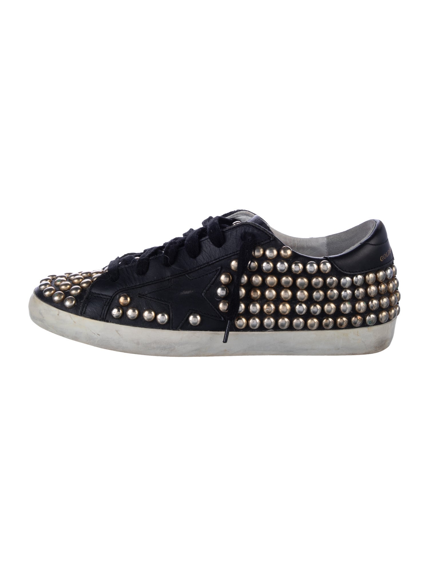 Golden Goose Leather Studded Accents Sneakers