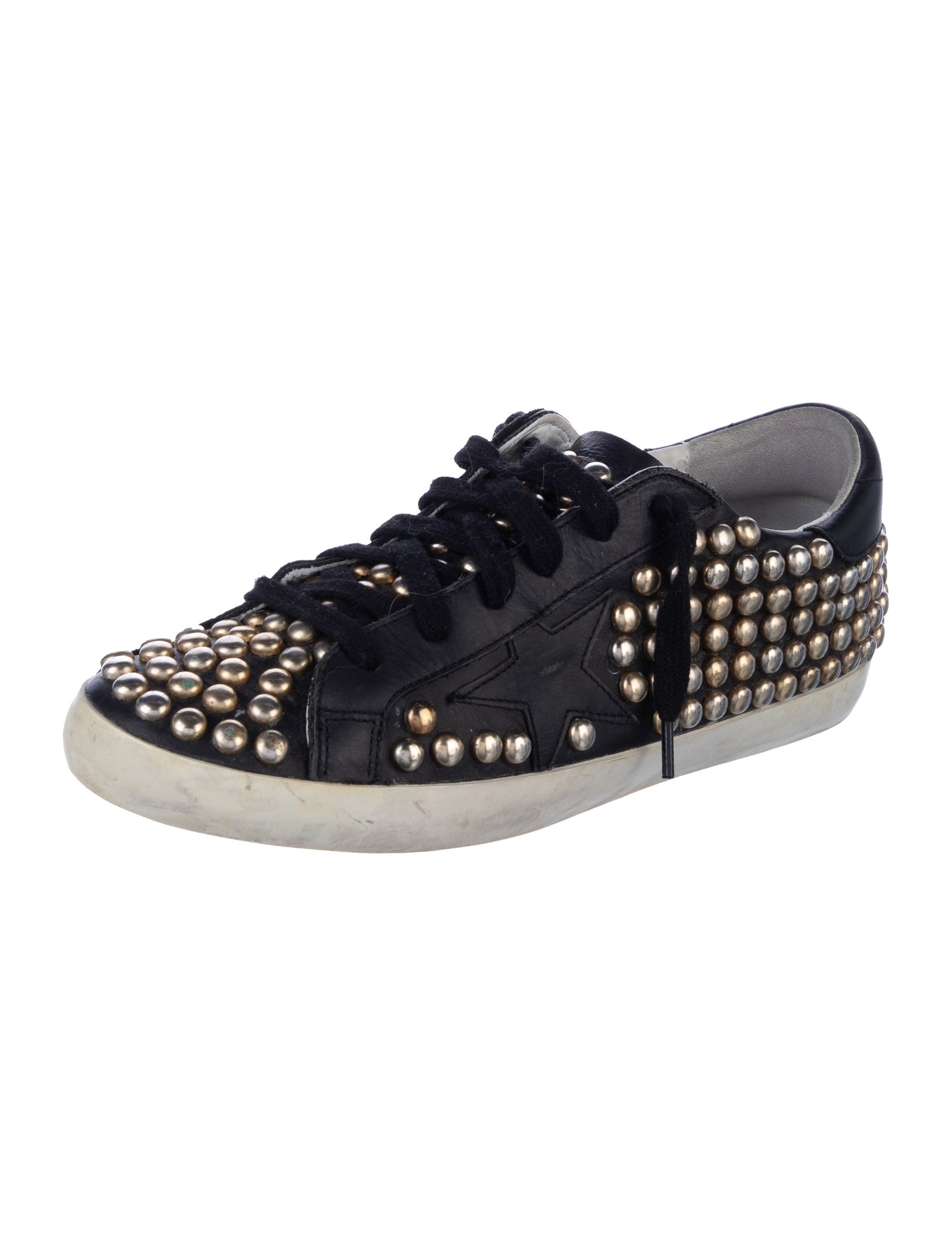 Golden Goose Leather Studded Accents Sneakers