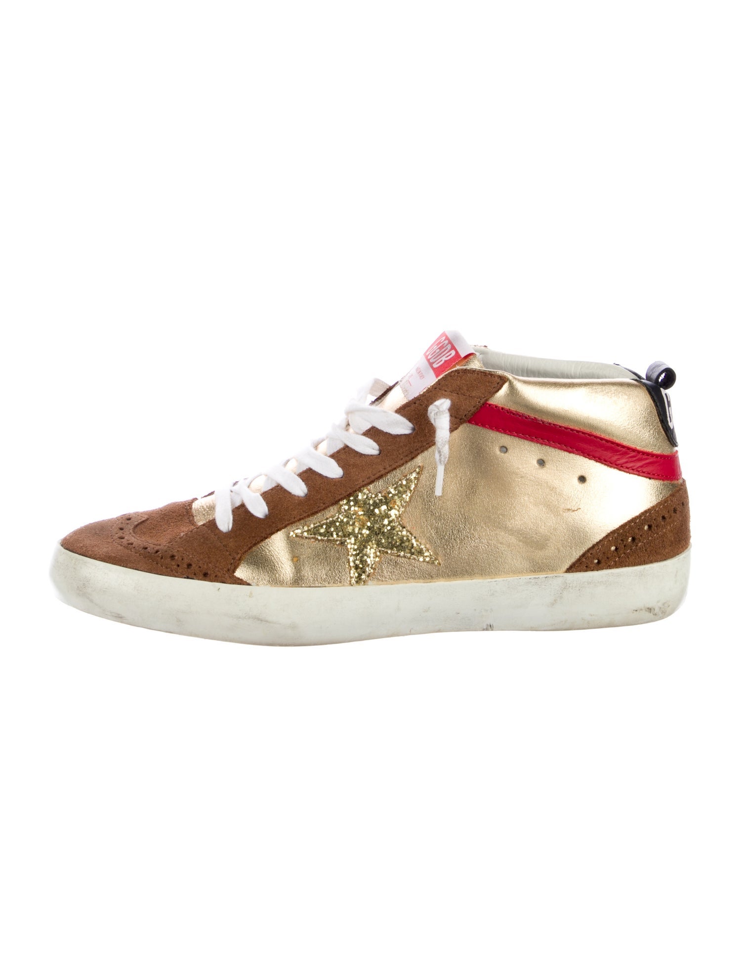 Golden Goose Suede Colorblock Pattern Sneakers