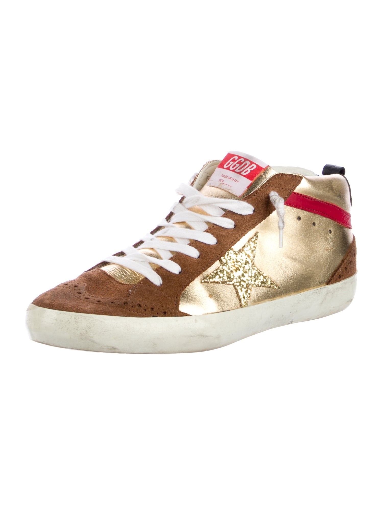 Golden Goose Suede Colorblock Pattern Sneakers