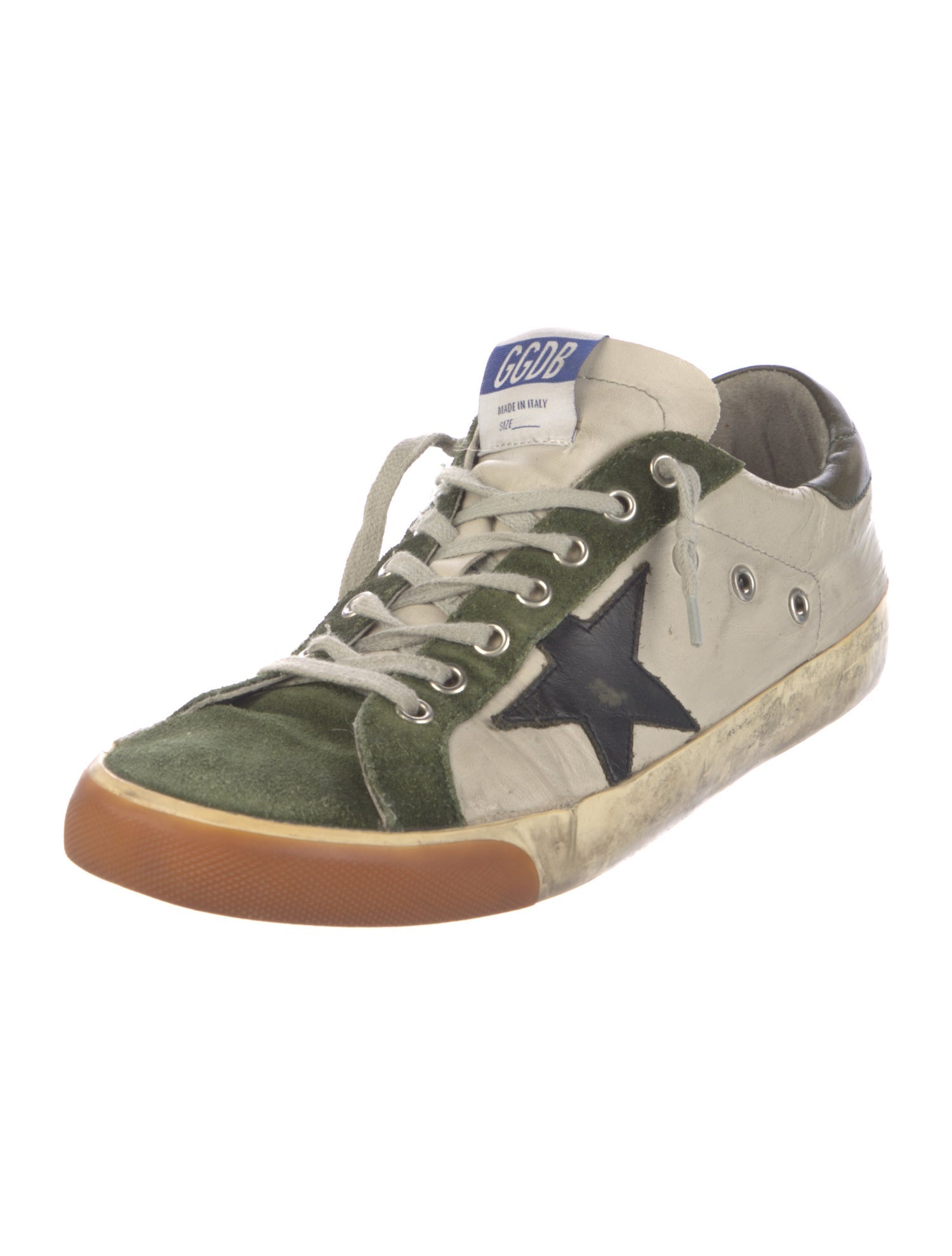 Golden Goose Leather Printed Sneakers
