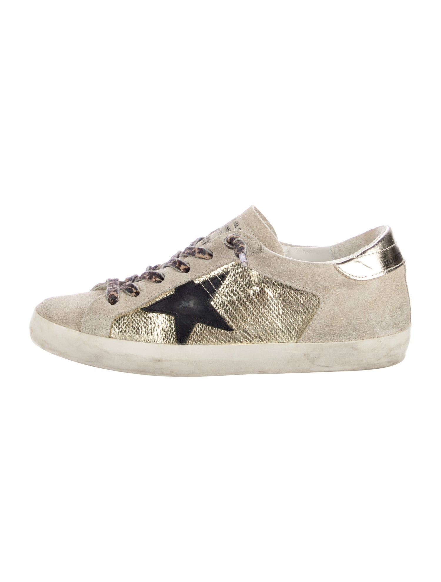 Golden Goose Leather Printed Sneakers