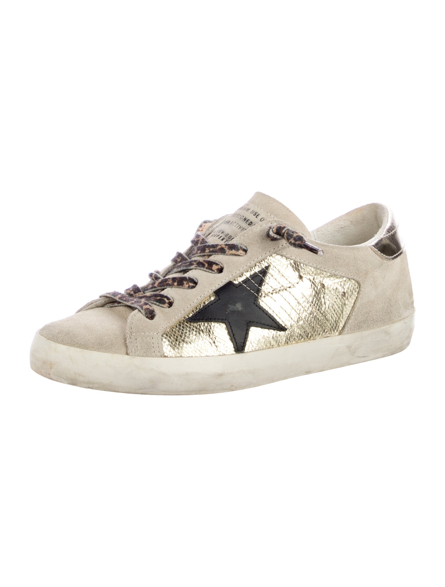 Golden Goose Leather Printed Sneakers