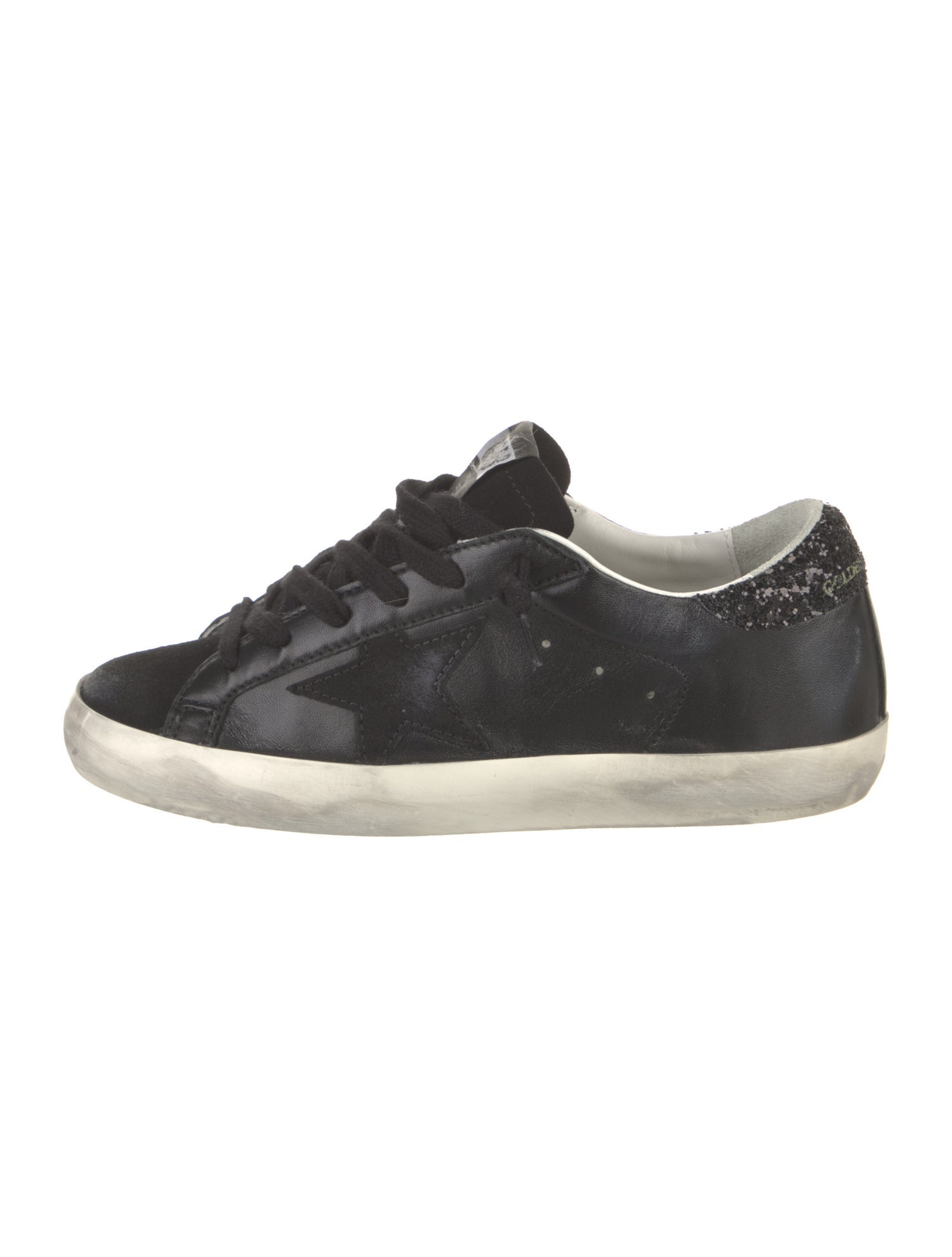 Golden Goose Leather Glitter Accents Sneakers