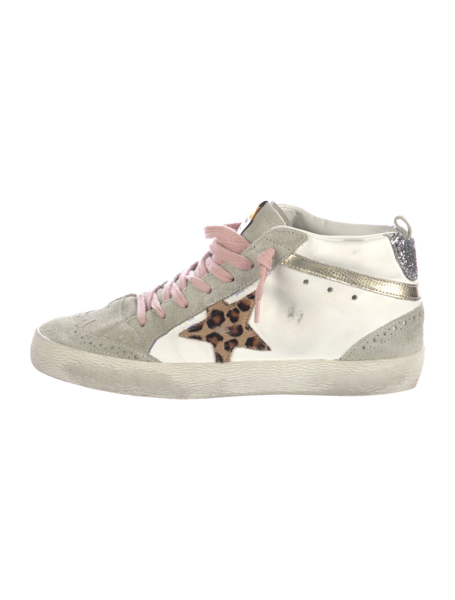 Golden Goose Suede Colorblock Pattern Sneakers