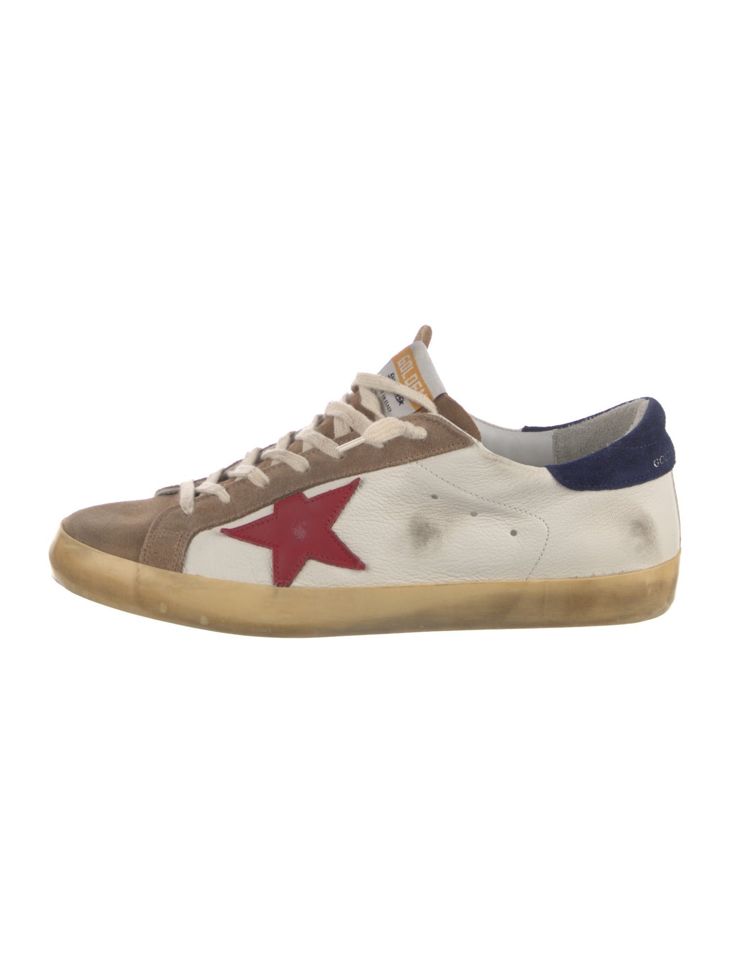 Golden Goose Suede Colorblock Pattern Sneakers