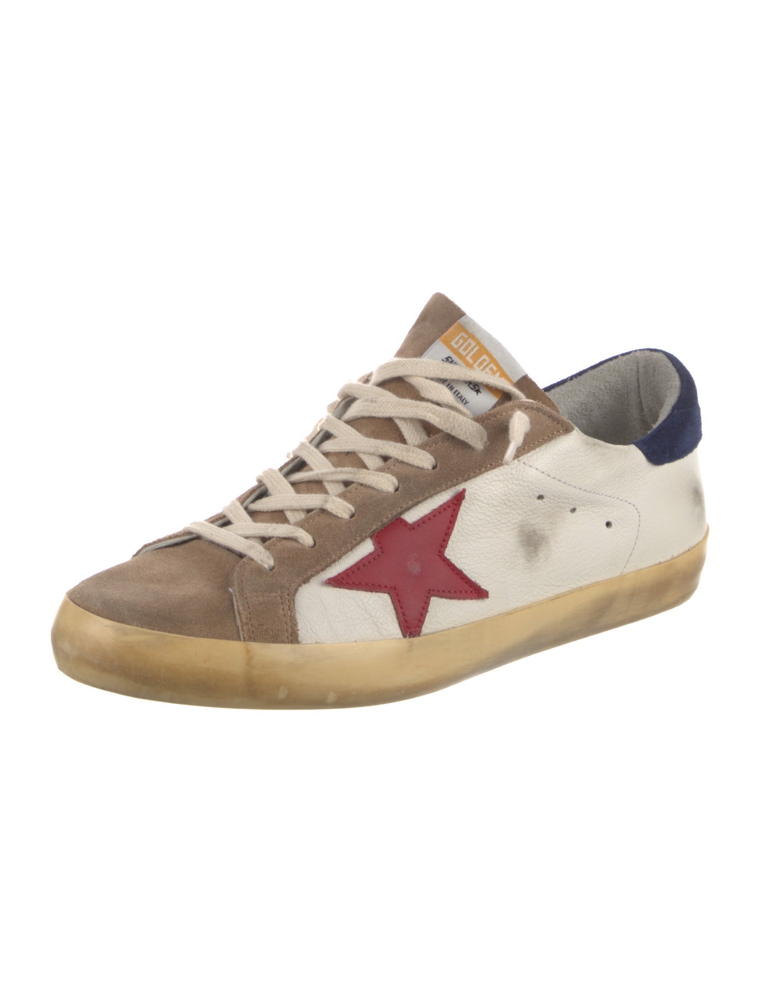 Golden Goose Suede Colorblock Pattern Sneakers