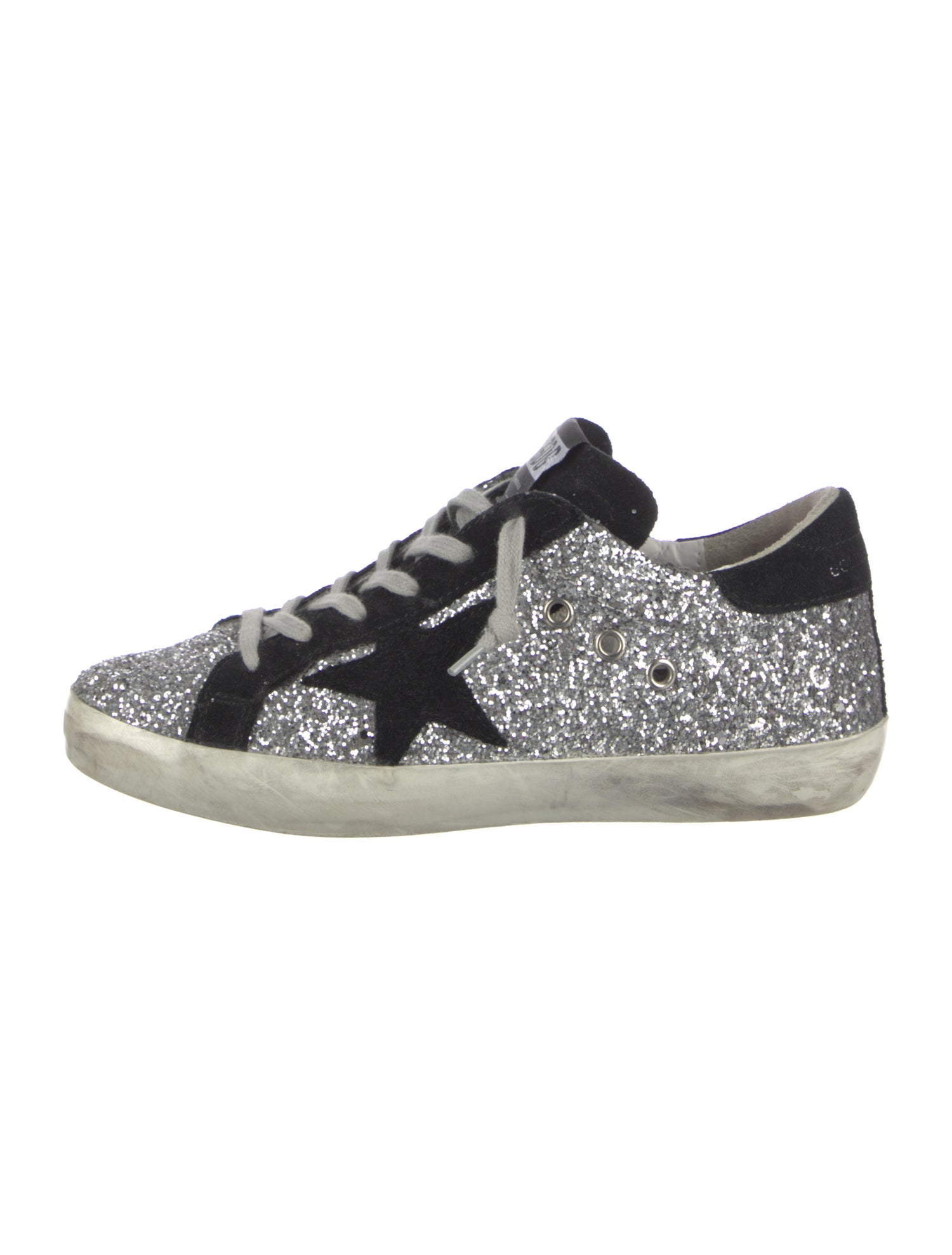 Golden Goose Glitter Distressed Accents Sneakers